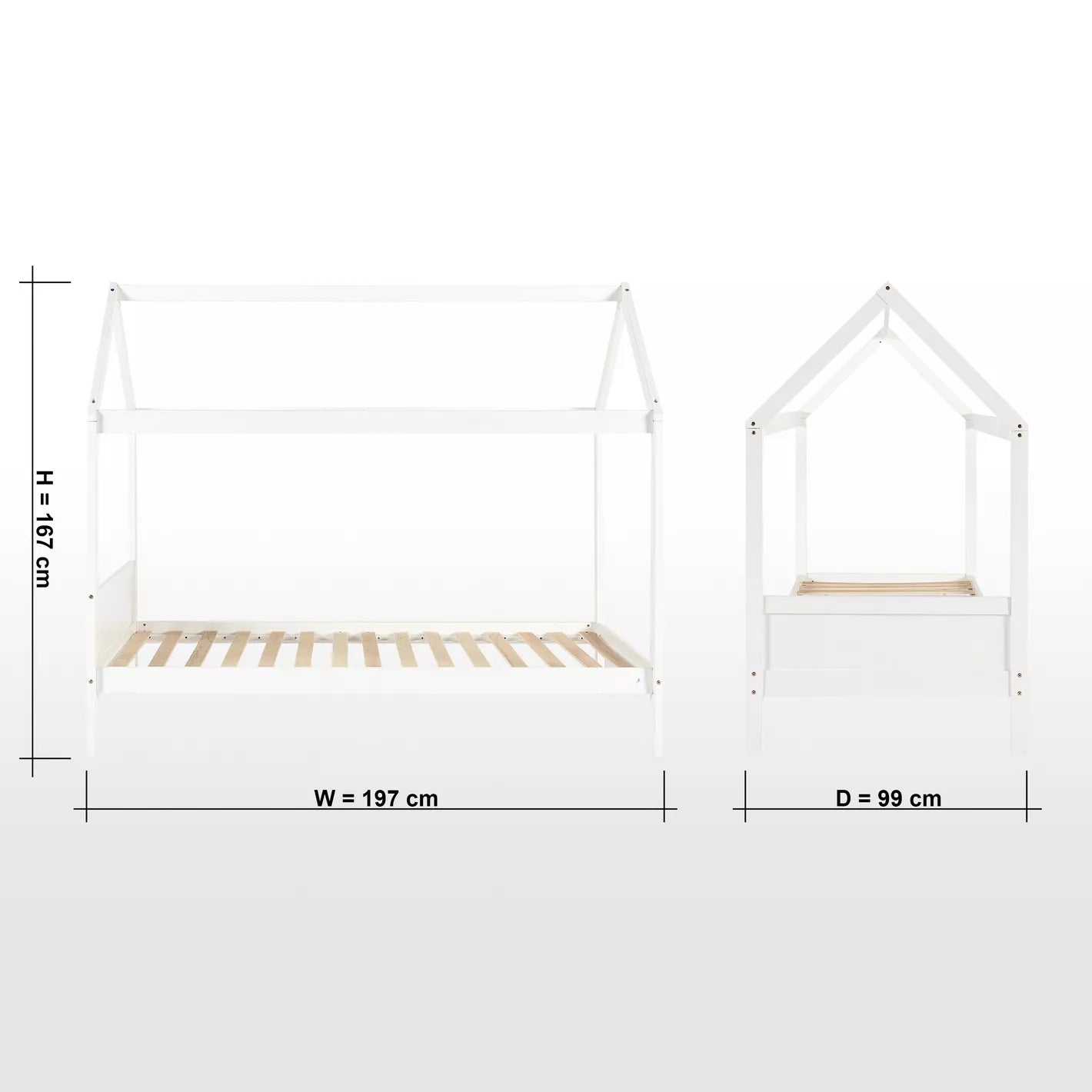 Charming Hut Shape Kids house bed 90x190 cm - COOLBABY