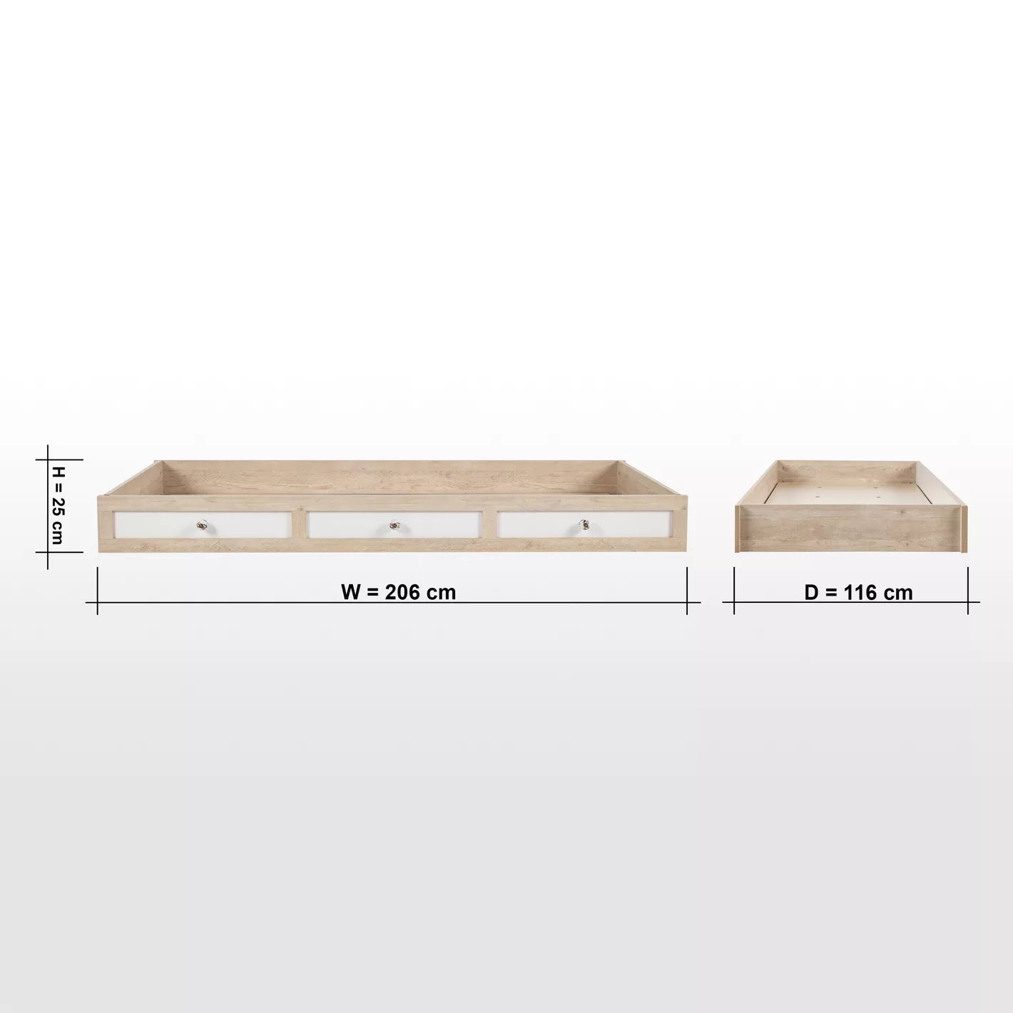 Comfort Trundle Under Beds 90x190 cm - Oak/Pink - COOLBABY