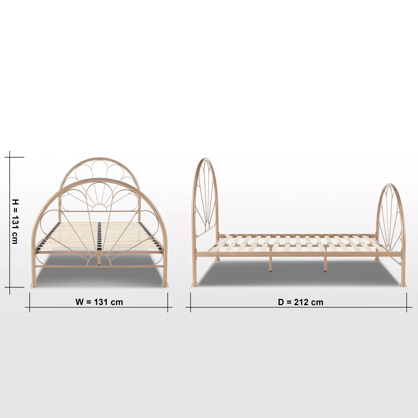 Single Bed With Elegant Metallic Finish - 120x200 cm - COOLBABY