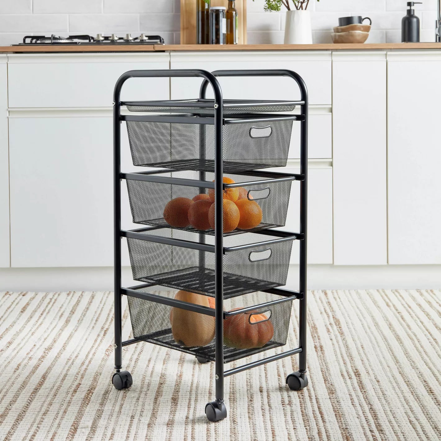 5-Tier Storage Trolley With Four Drawers For Organized And Storage