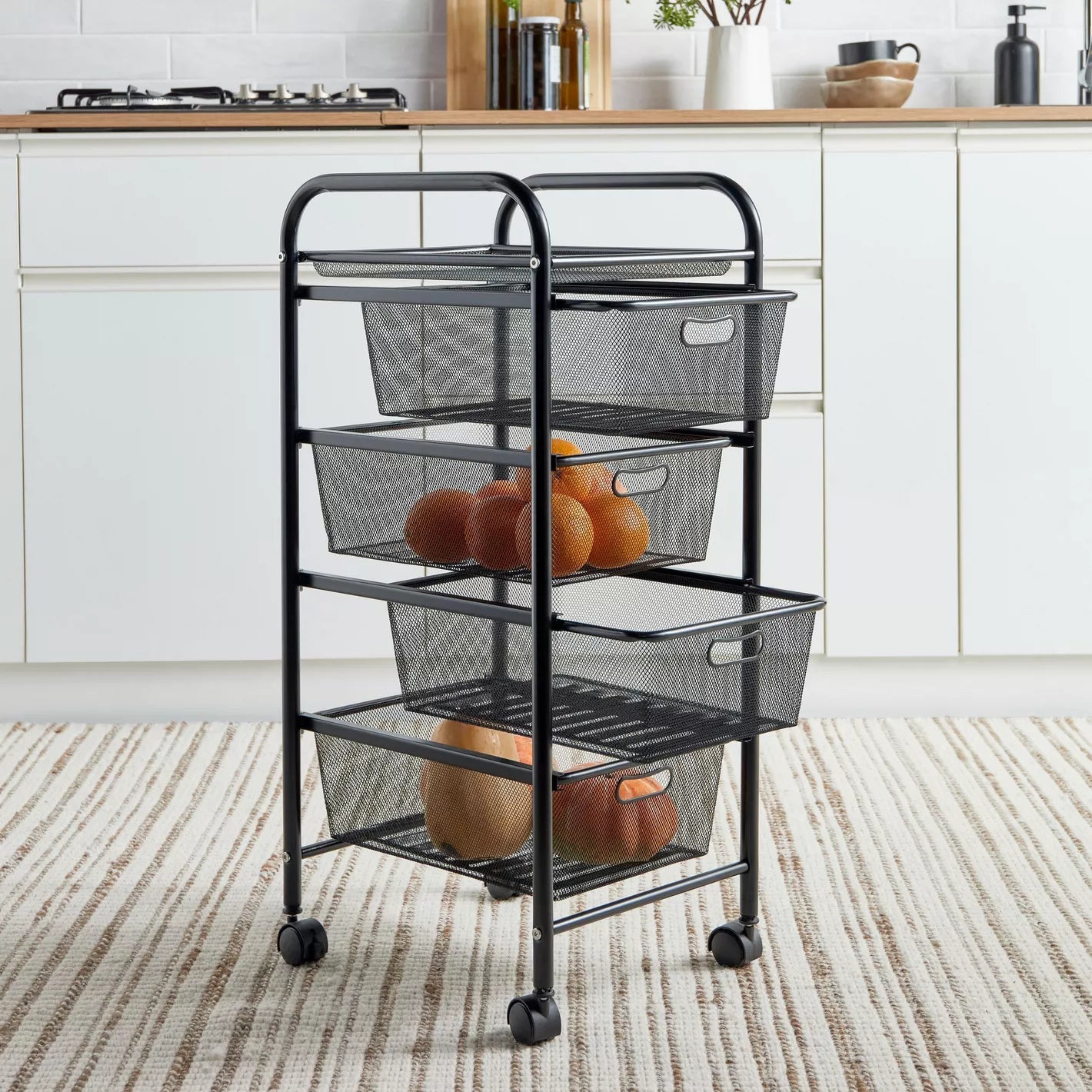 5-Tier Storage Trolley With Four Drawers For Organized And Storage