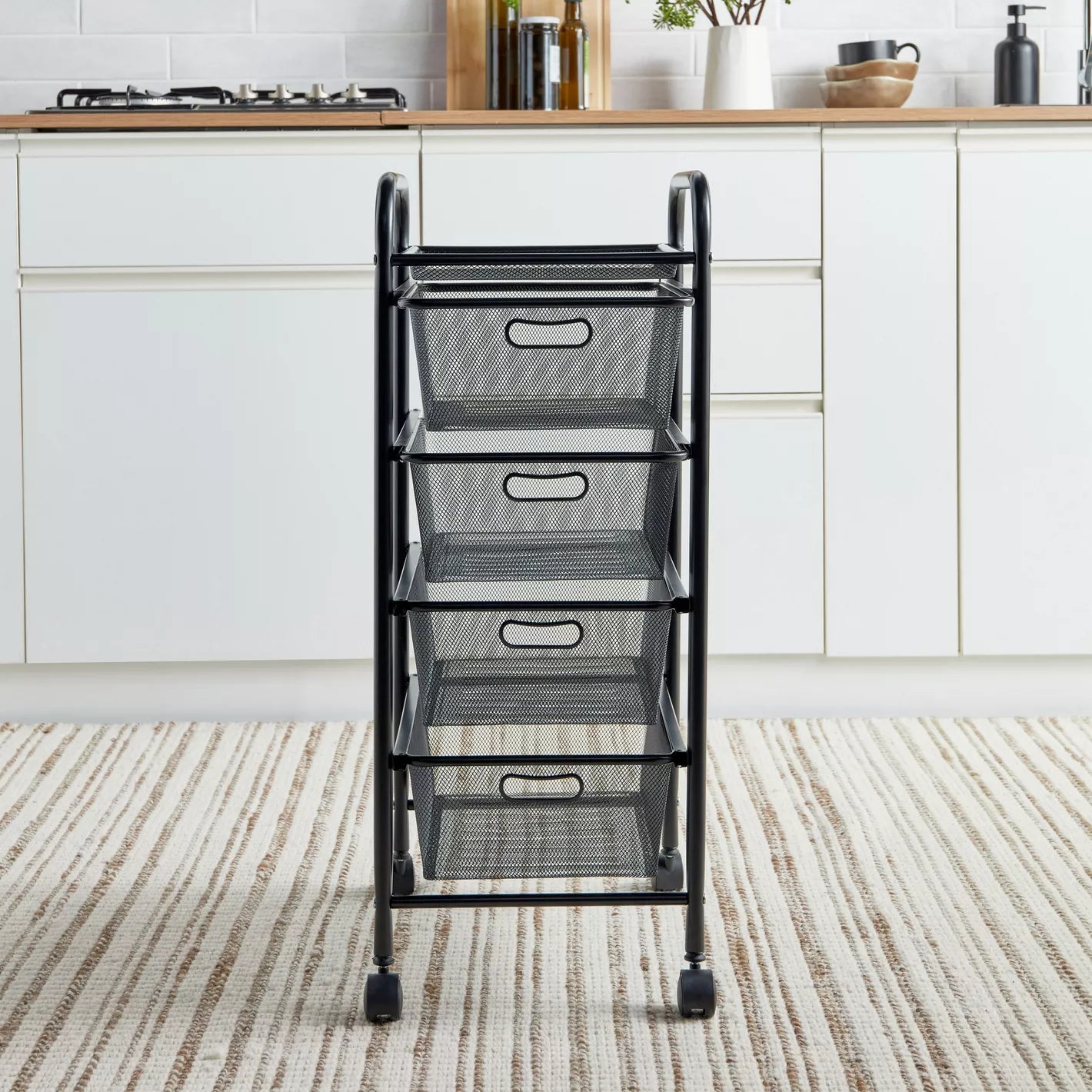 5-Tier Storage Trolley With Four Drawers For Organized And Storage