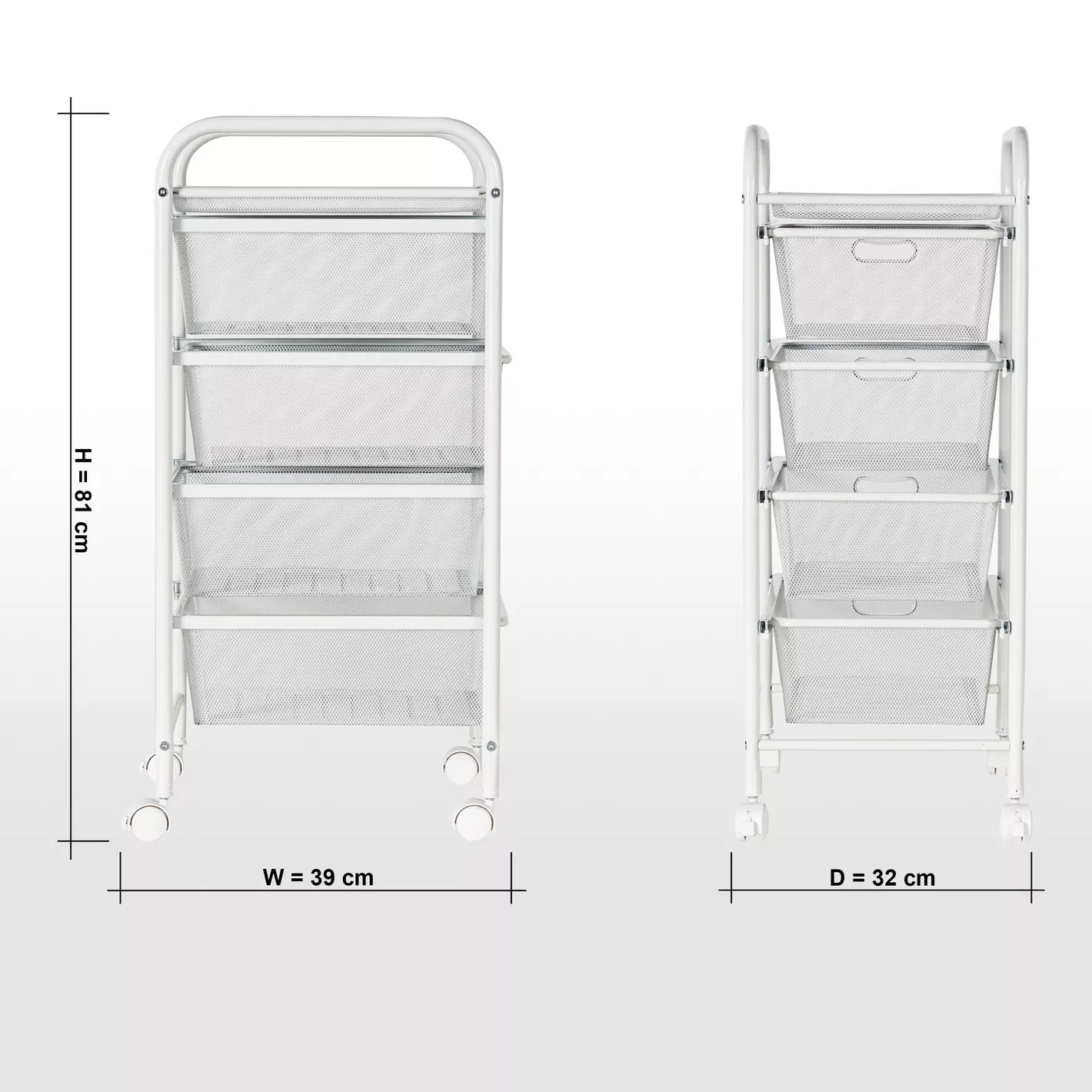 5-Tier Storage Trolley With Four Drawers For Organized And Storage