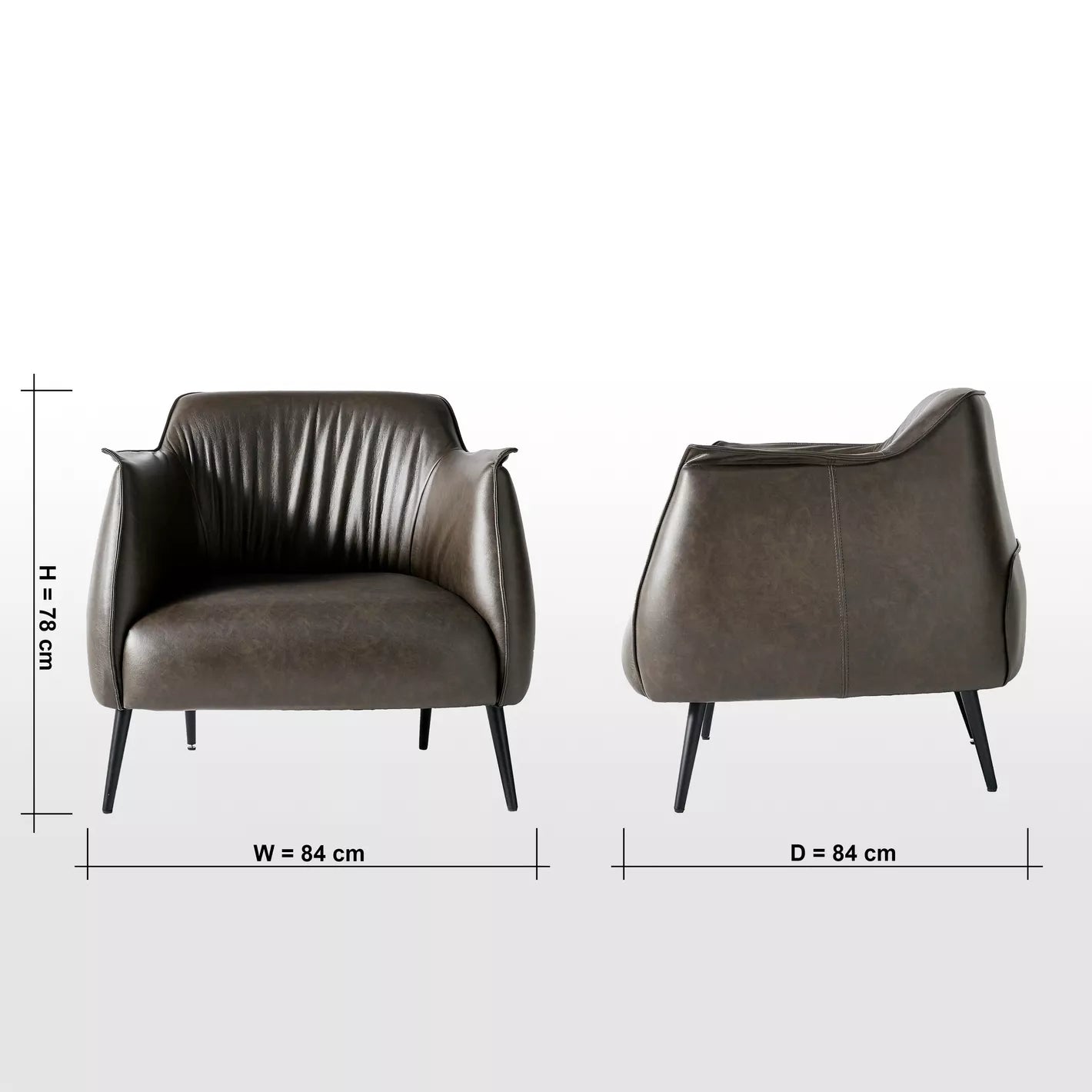 Leather Armchair, Stylish Urban Loft Armchair For Modern Home - Dark Brown