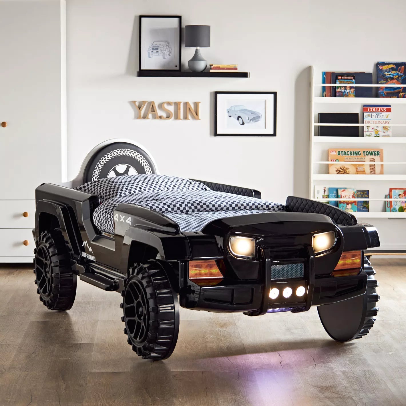 Jeep Twin Car Bed With Lights - 90x190 cm - COOLBABY