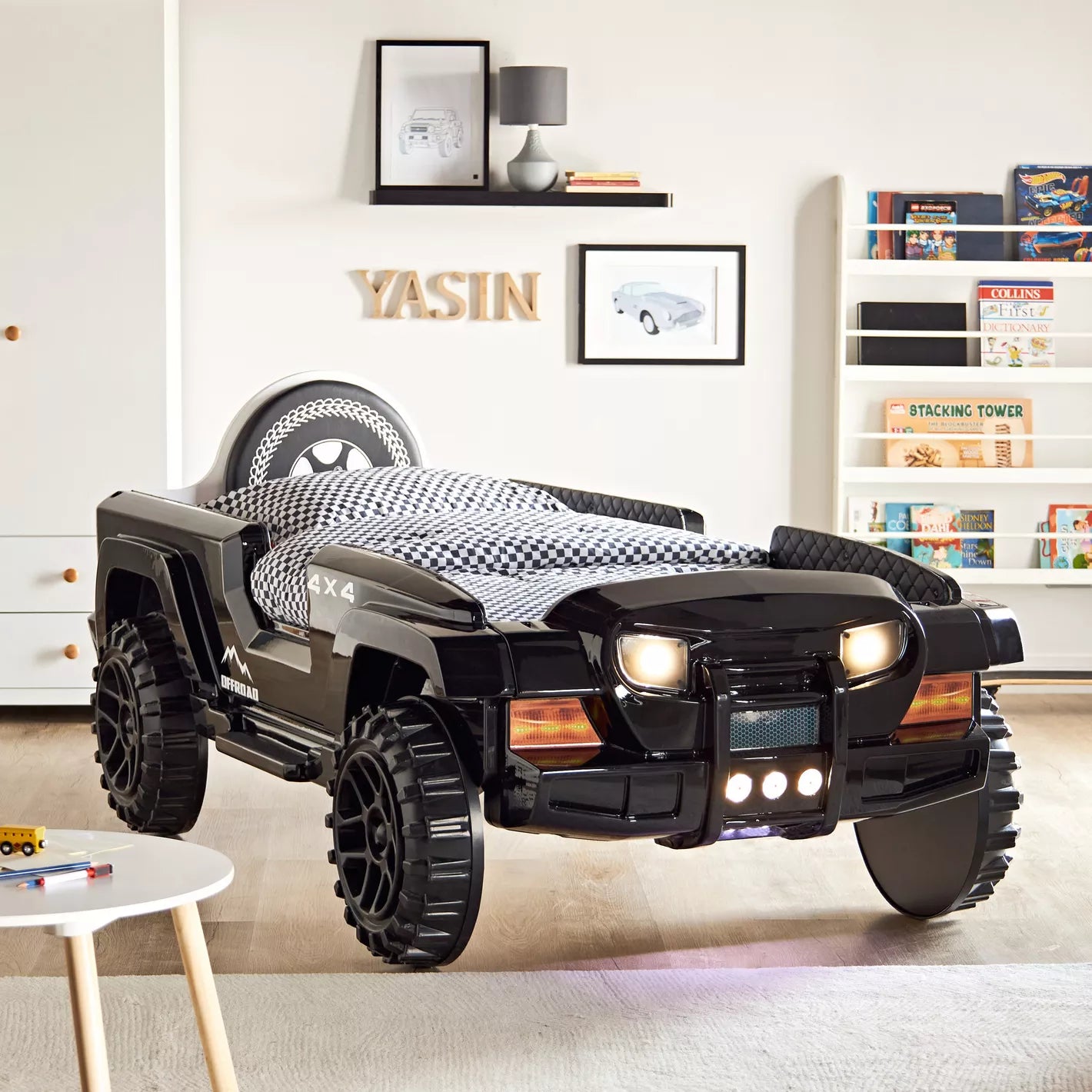 Jeep Twin Car Bed With Lights - 90x190 cm - COOLBABY