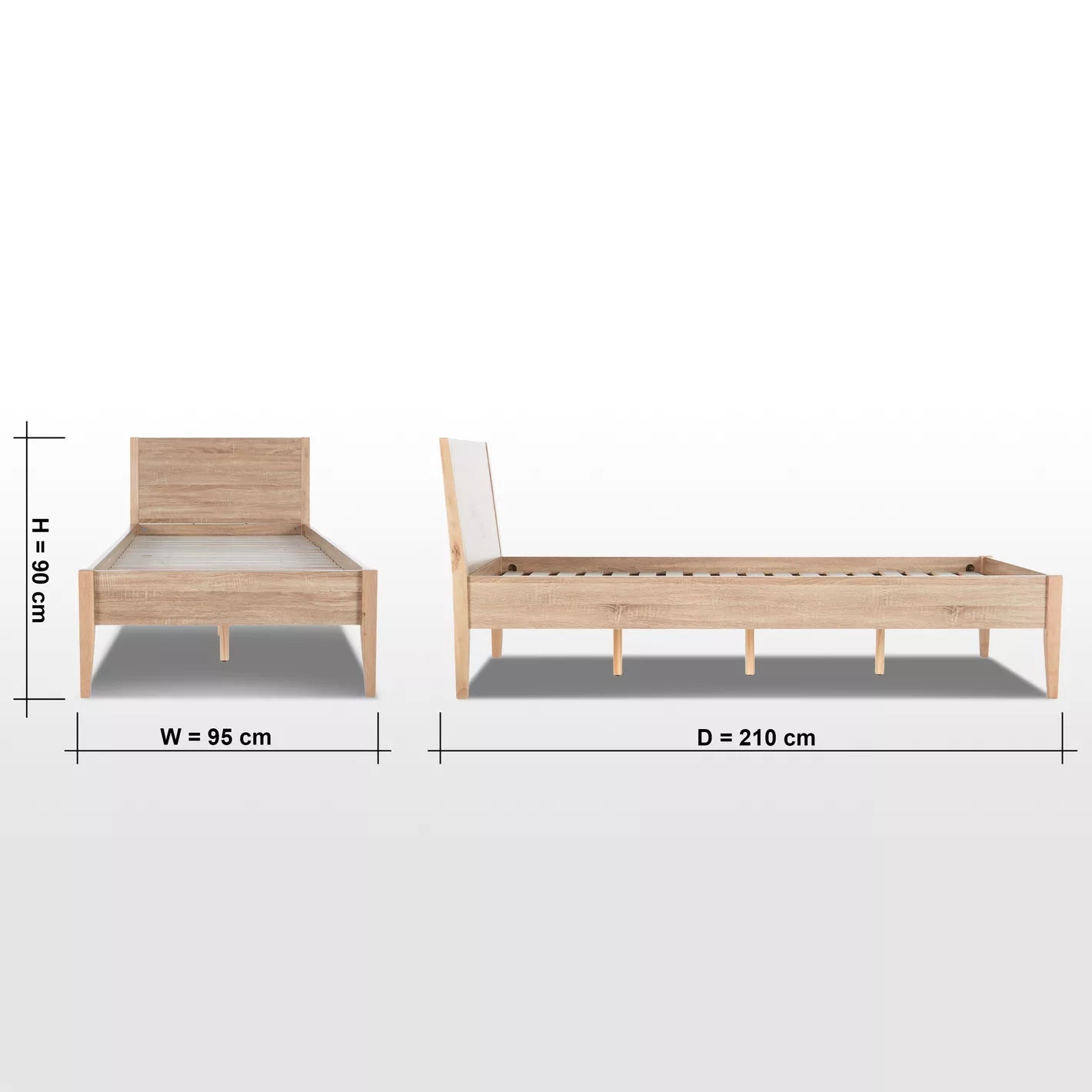 Twin Bed, Crafted From High-Quality Materials 90x200 cm - COOLBABY