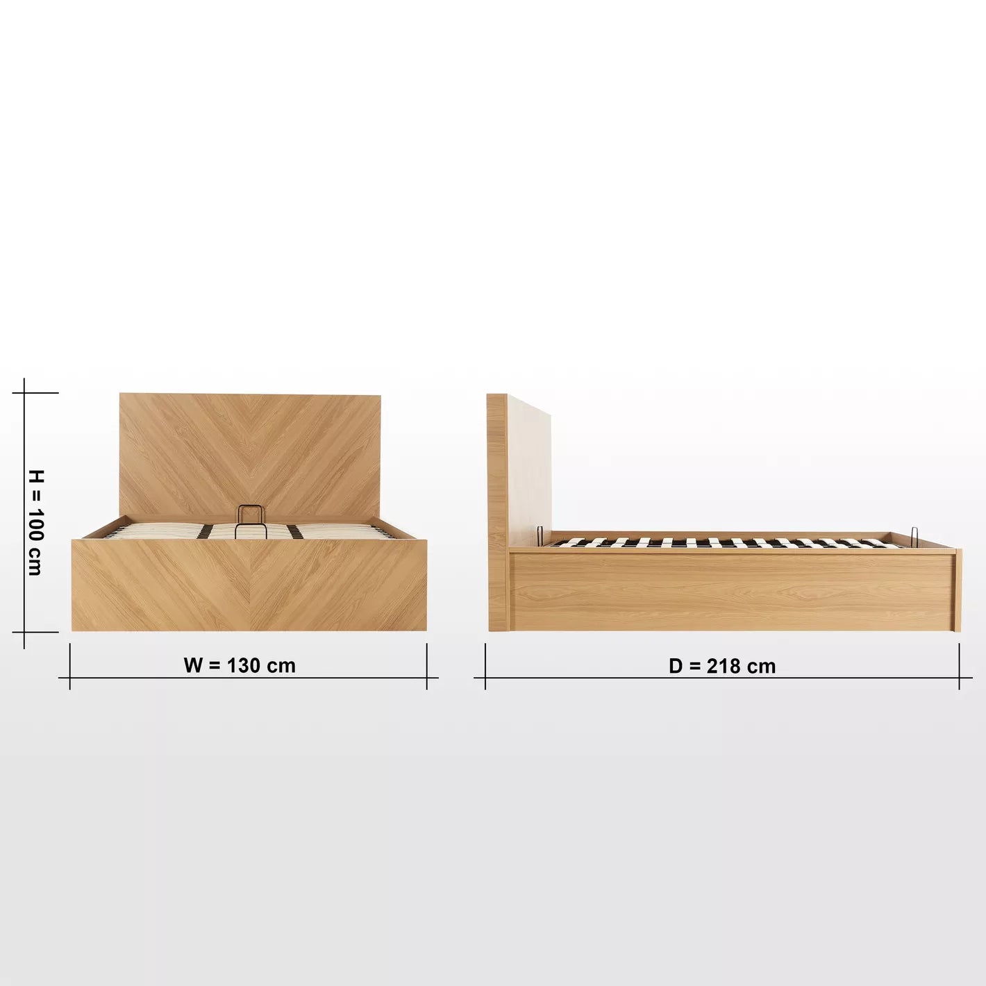 Single Bed with Hydraulic Storage - 120x200 cm - COOLBABY