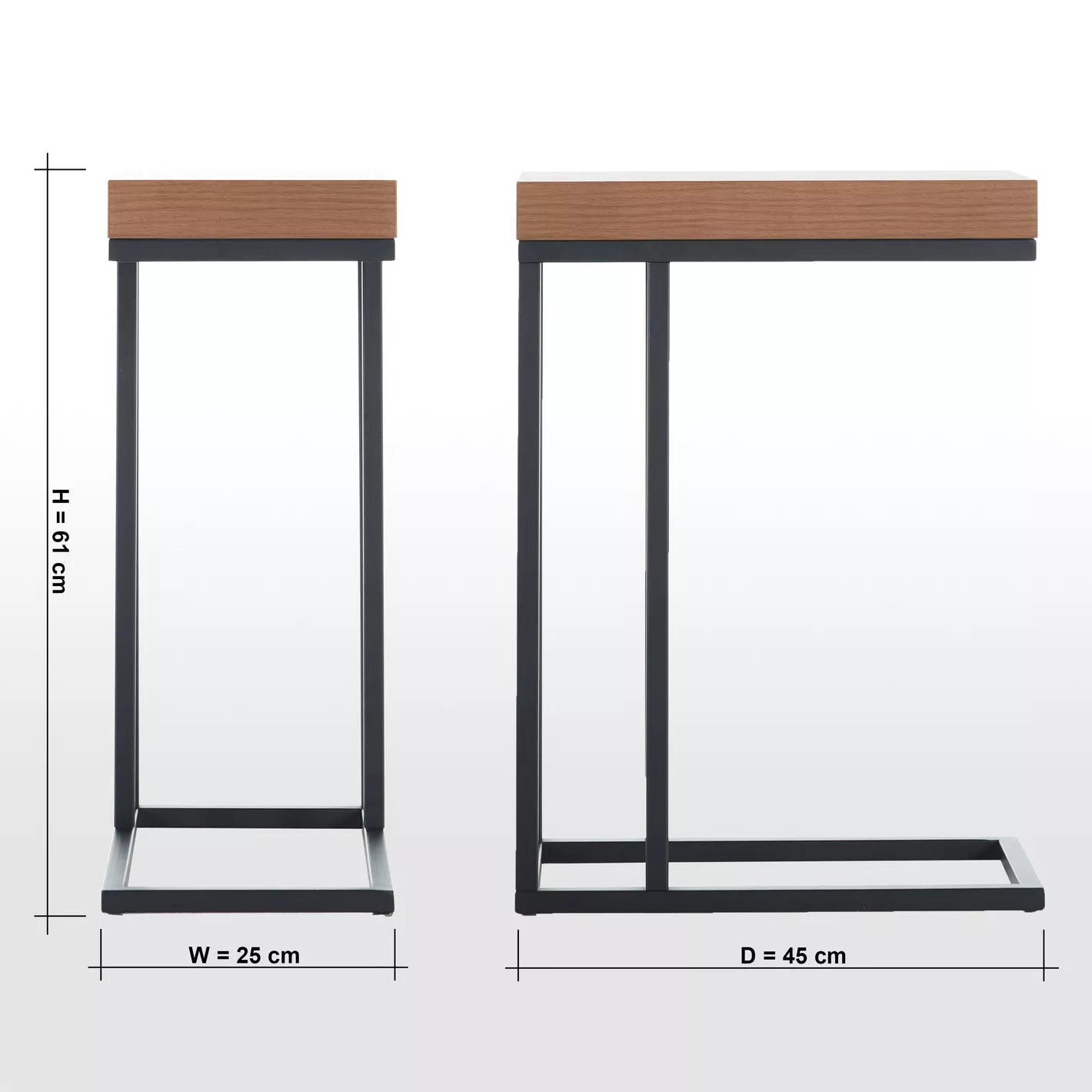 Engineered Wood Side Table With Metal Legs - Laptop Table, Breakfast Table