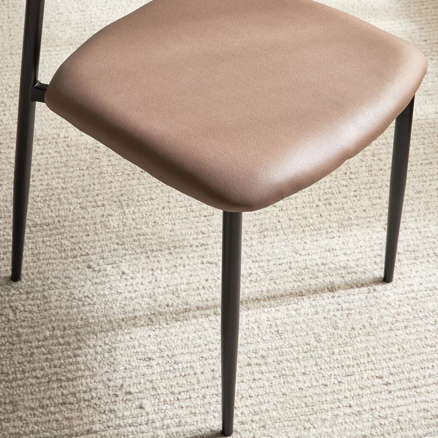 Leather Dining Chair With Metal Legs For Modern Areas