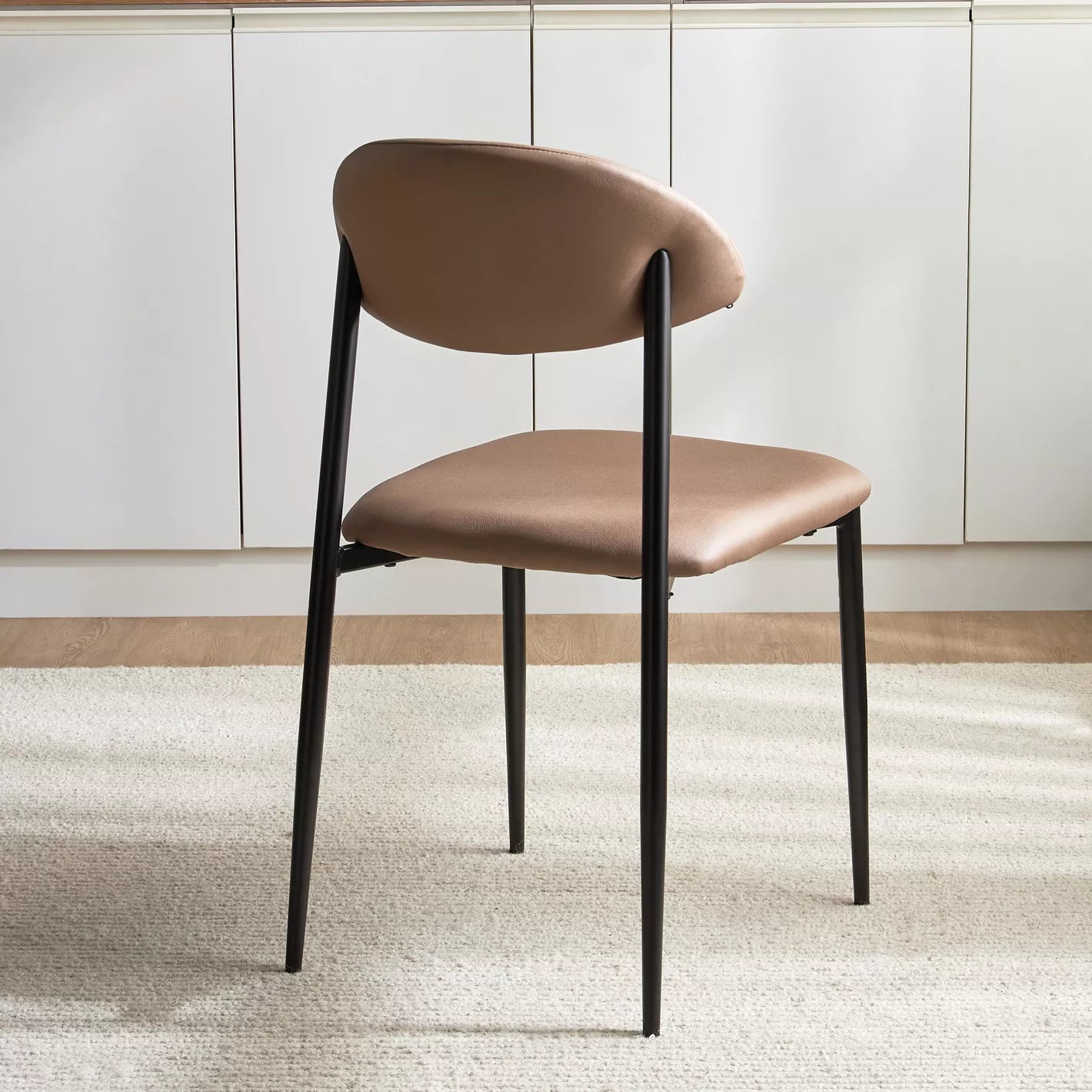 Leather Dining Chair With Metal Legs For Modern Areas