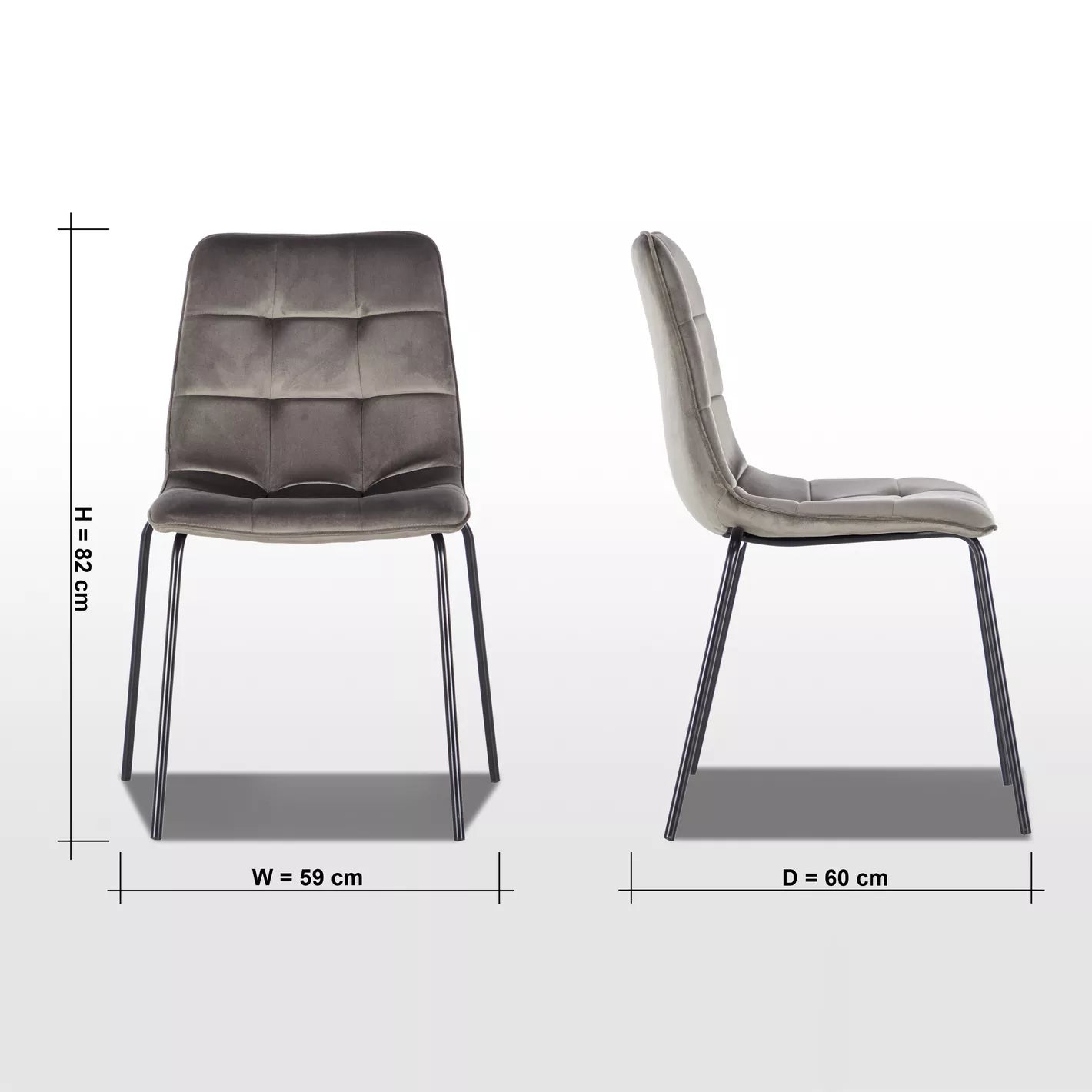 Fabric Dining Chair - 60 * 59 * 82 CM