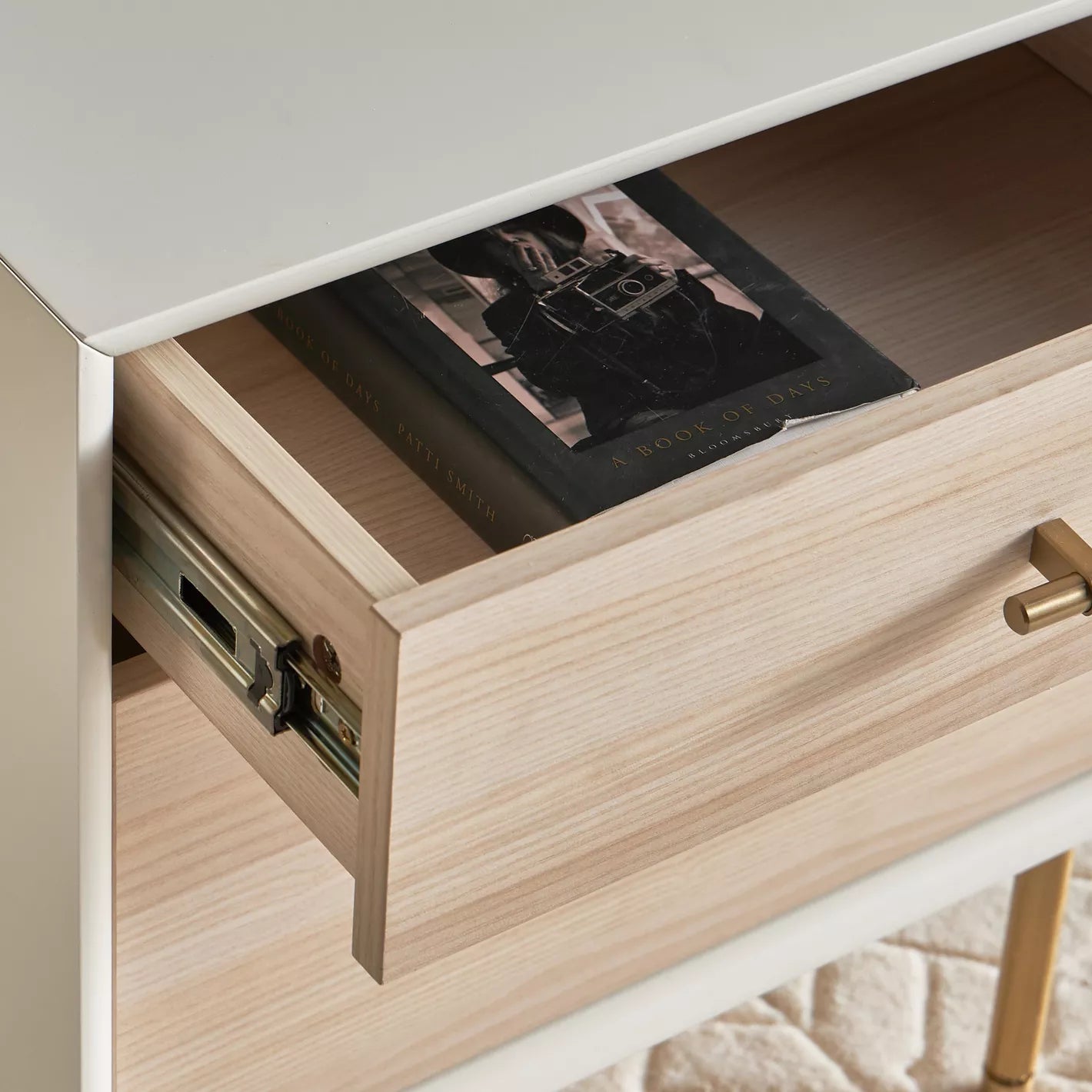 Modern Nightstand With 2 Spacious Drawers And 2 USB Ports 45 x 50 x 60 CM - COOLBABY