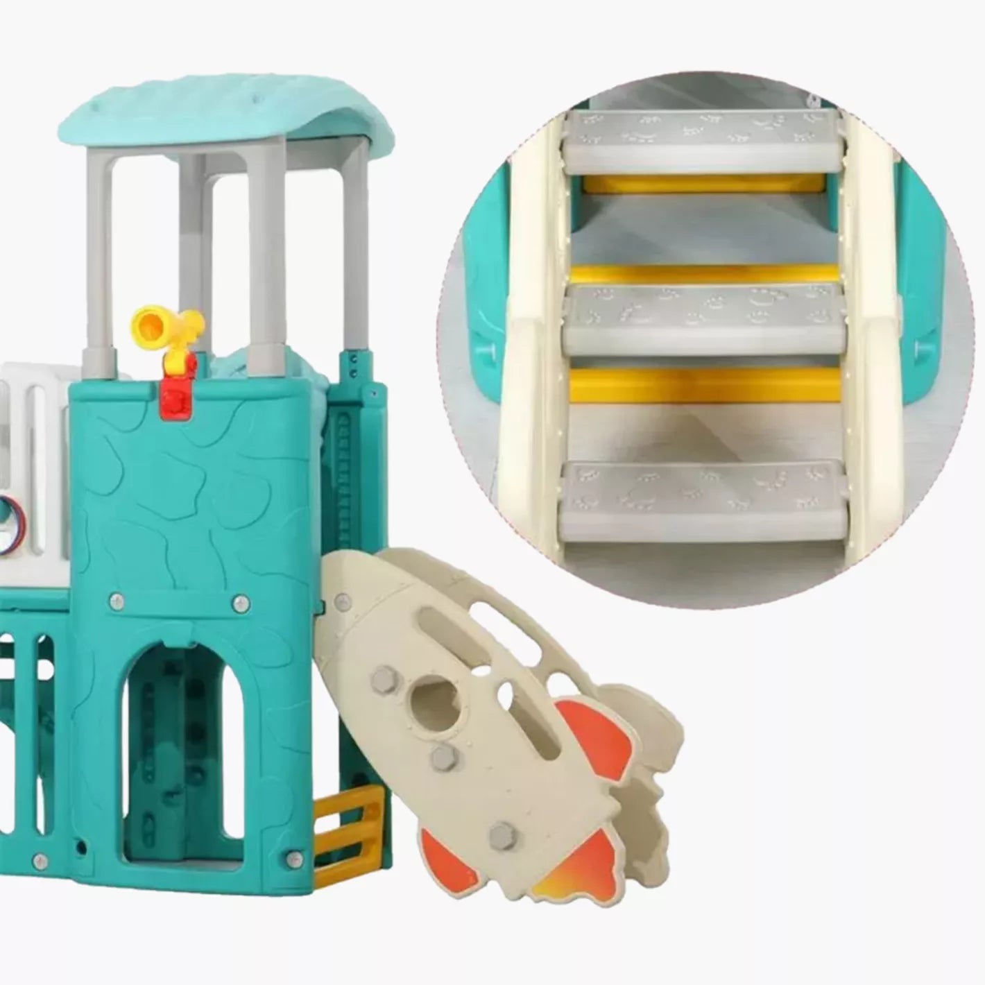 Kids' Indoor and Outdoor Multiplay Airplane Activity Tower with 2 Slides