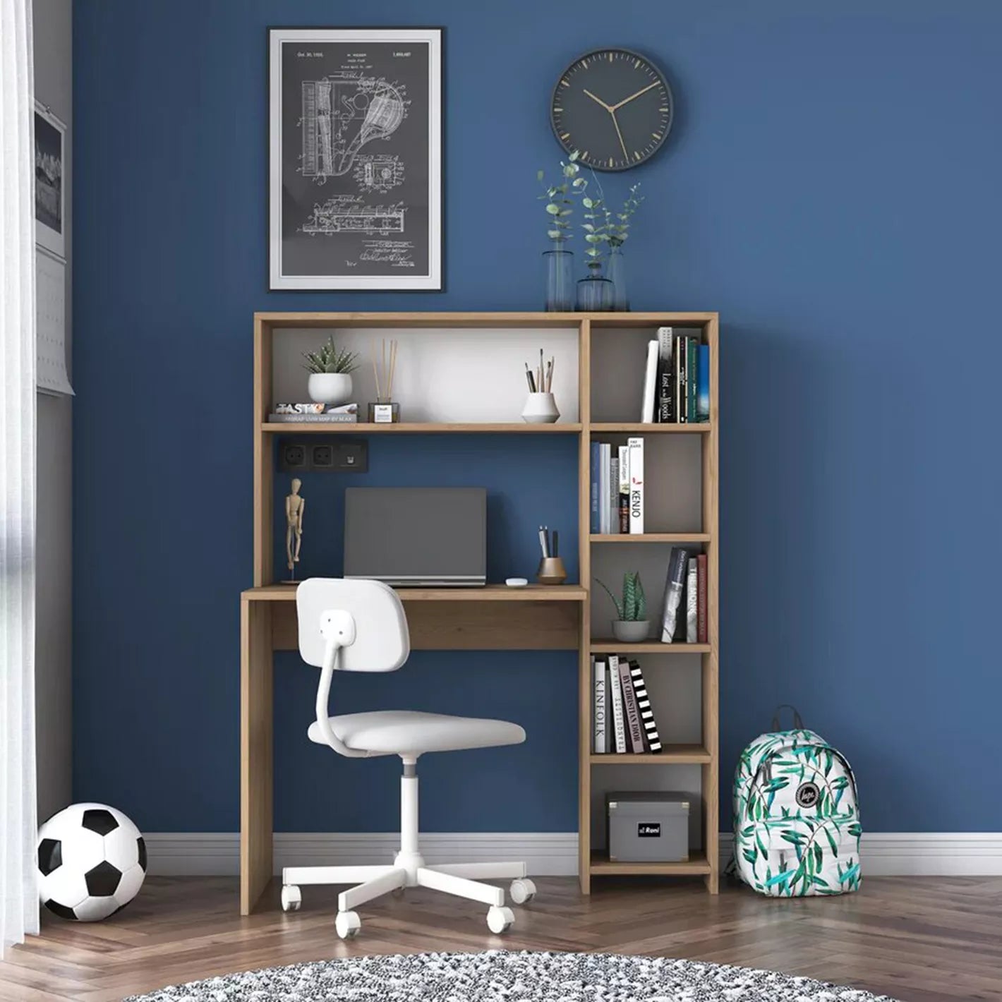 Home Study Desk with Hutch, Computer Desk - COOLBABY