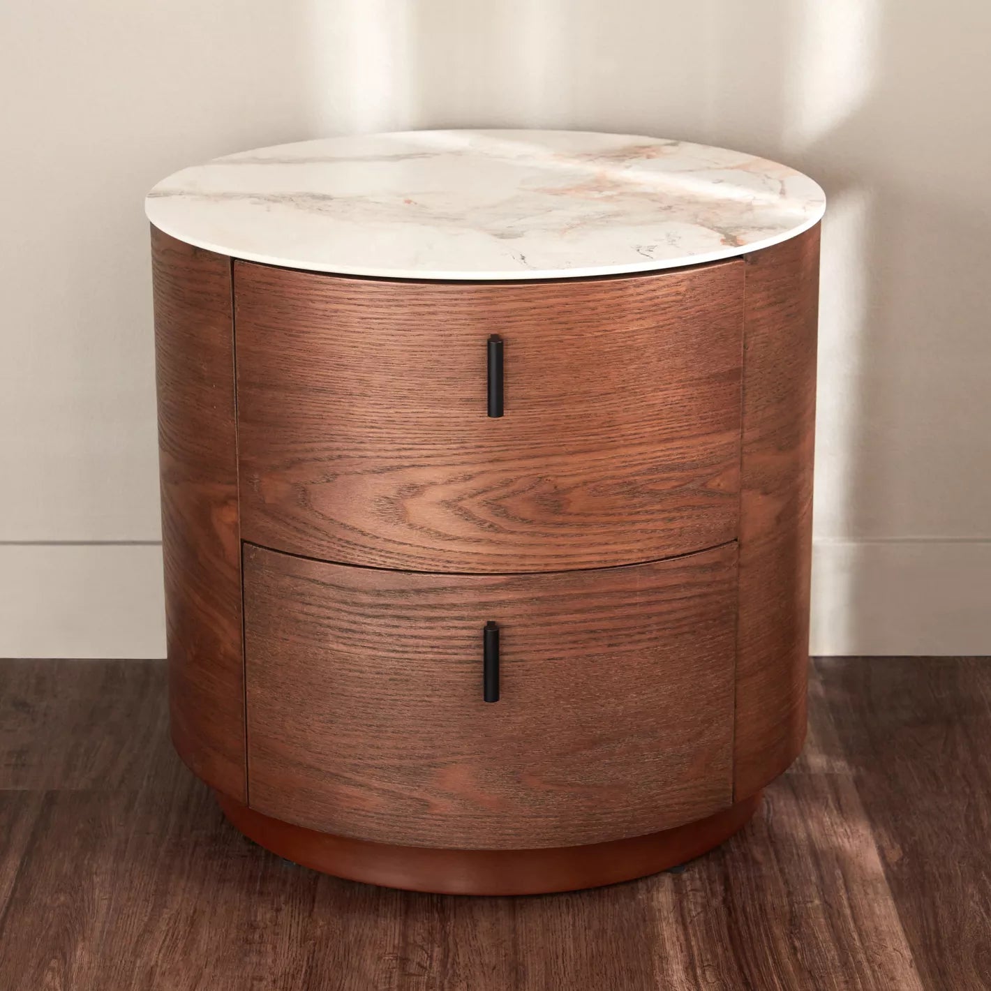 Modern Nightstand With 2 Soft-Close Drawers For Organizing 48 x 48 x 46 CM - COOLBABY