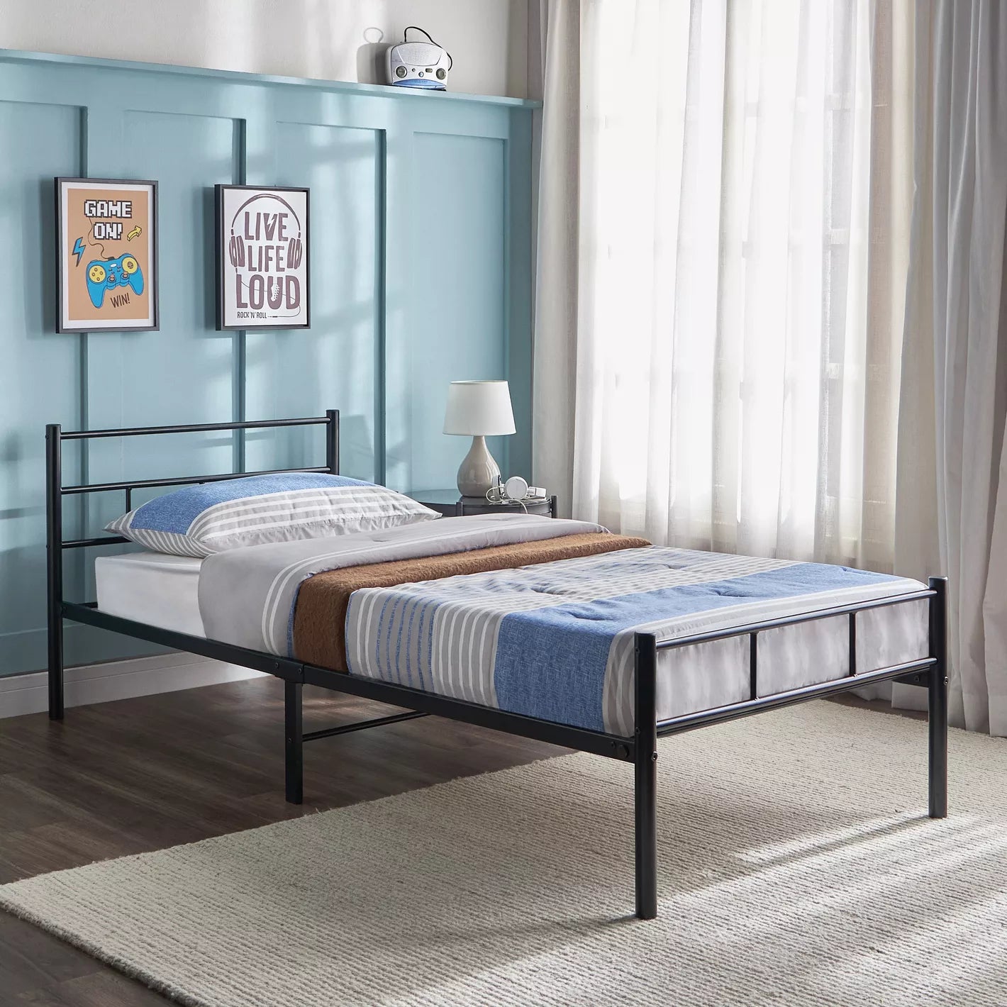 Twin Bed With Metal Frame - 90x200 - COOLBABY