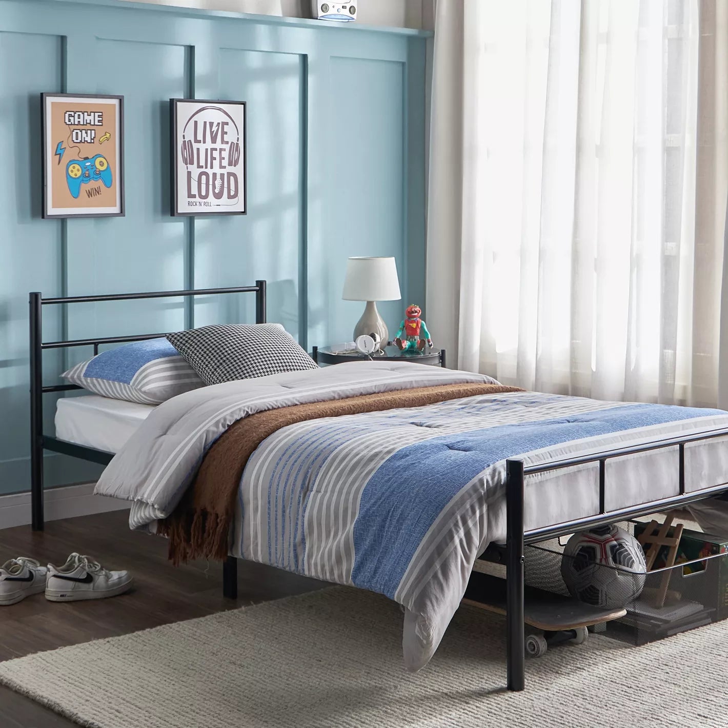 Twin Bed With Metal Frame - 90x200 - COOLBABY