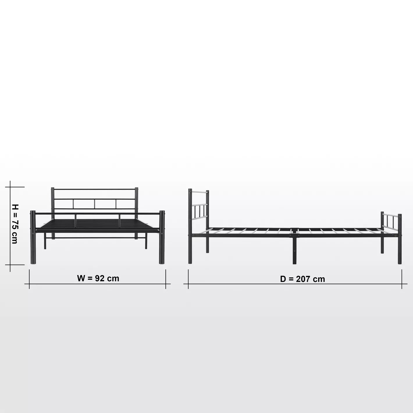 Twin Bed With Metal Frame - 90x200 - COOLBABY