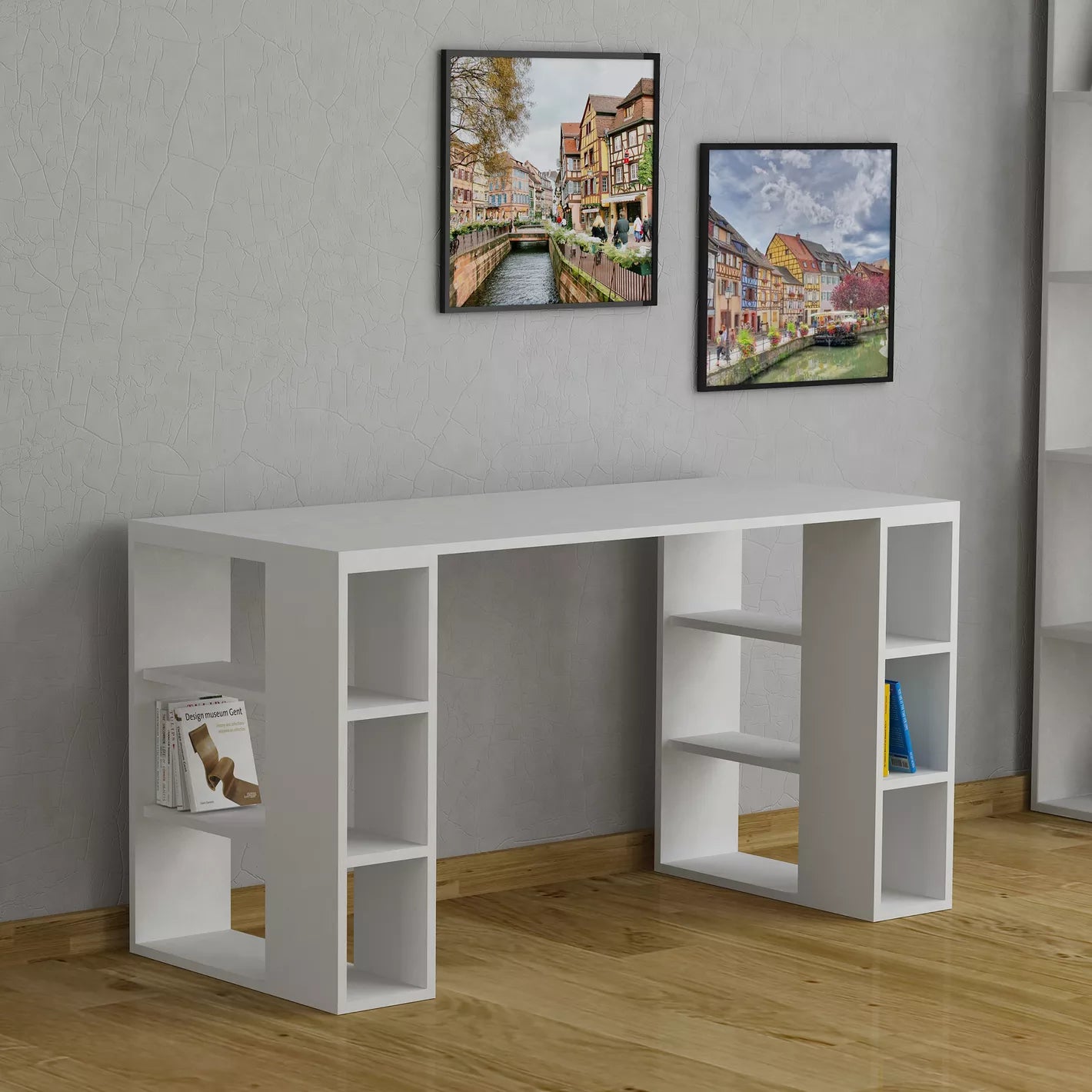 Writing/Office Desk With 6 Shelves Storage For Functional Workspace, Office Desk - COOLBABY