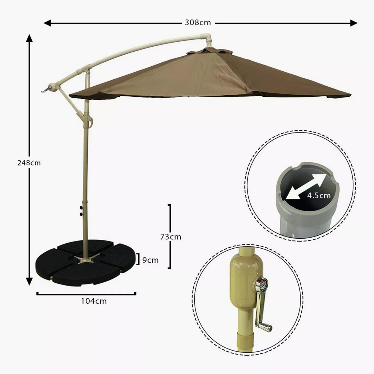 Umbrella with Rubber Stand Base