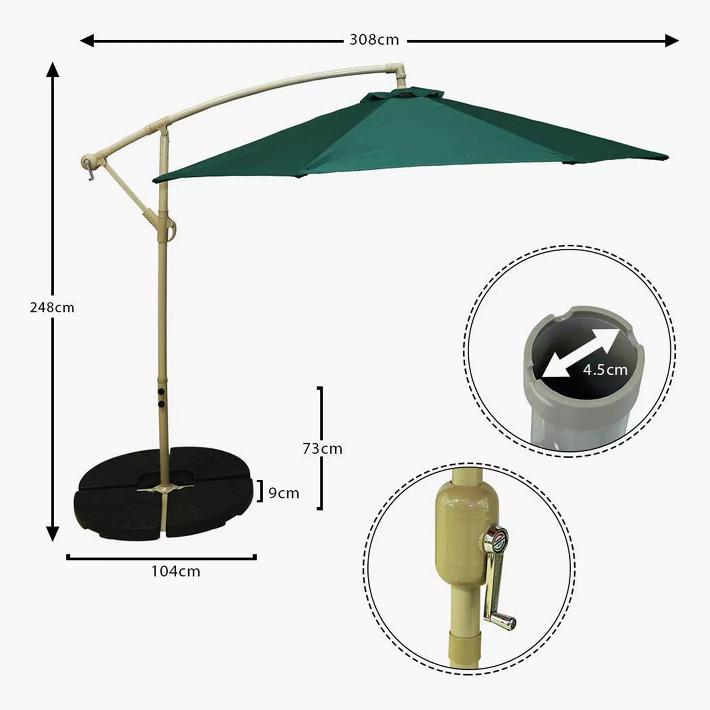 Umbrella with Rubber Stand Base