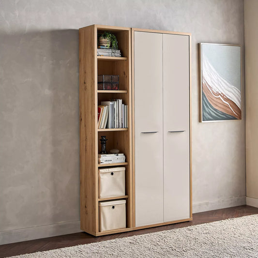 Modern Wood Bookcase - Ten Shelves For Living Space Or Office - COOLBABY