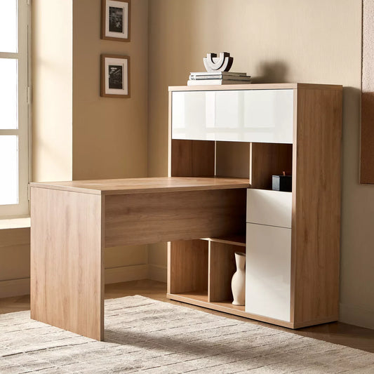 Study Desk with Bookcase For Maintaining An Organized Workstation - COOLBABY