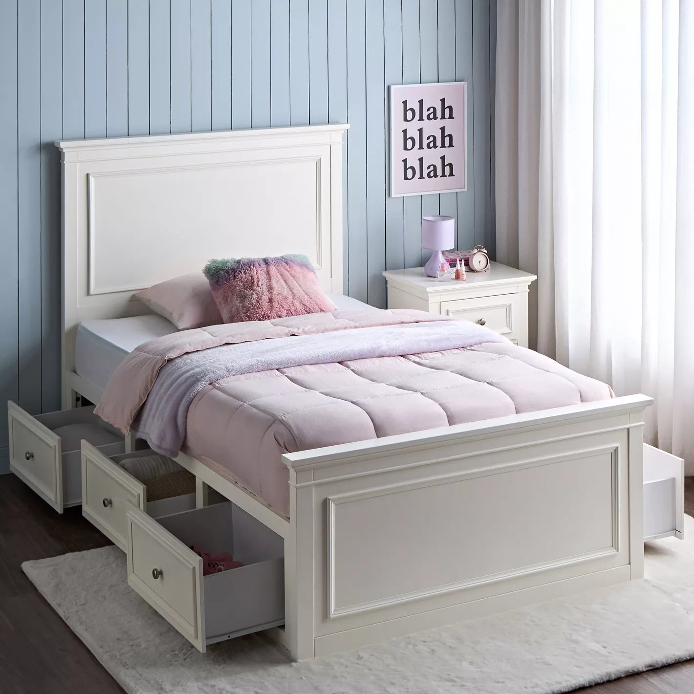 Single Bed with Storage For Kids - 120x200 cm - COOLBABY