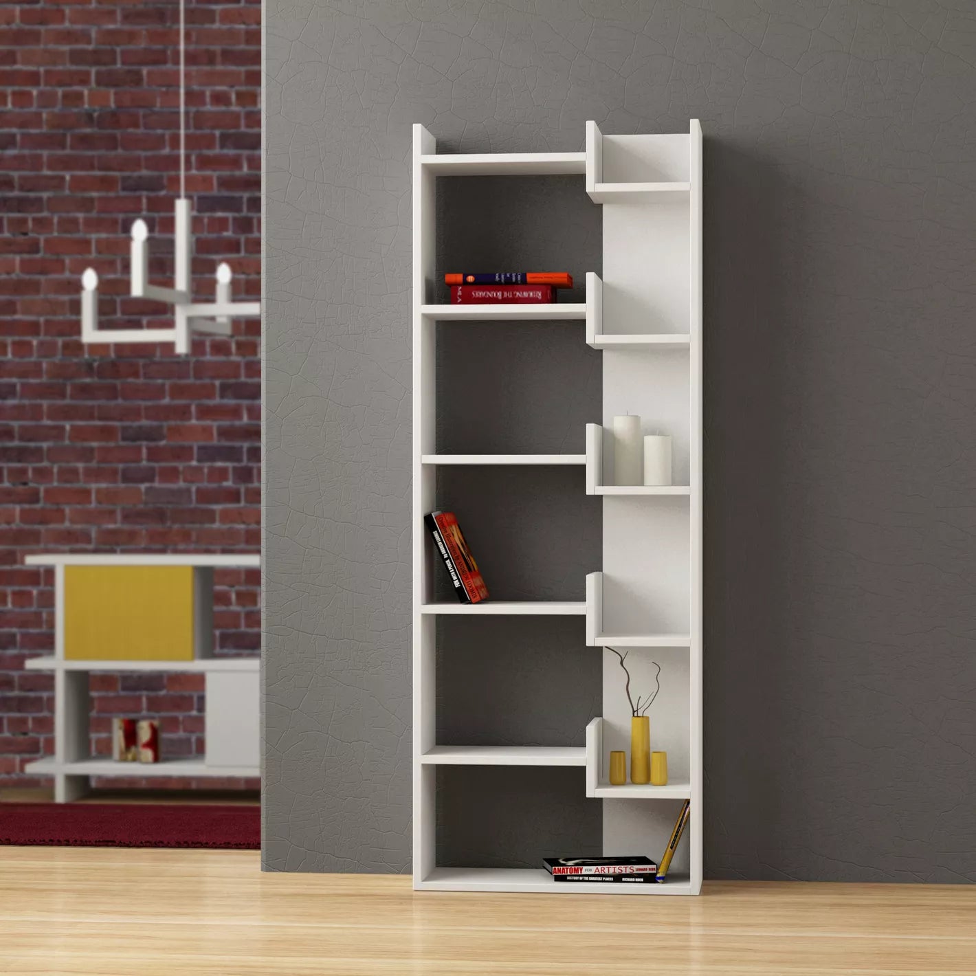 Bookcase With Five Spacious Tiers For Display Books, Plants, And Décor - COOLBABY