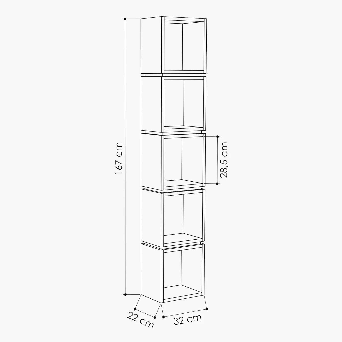 Multi Corner Bookcase With Five Spacious Shelves For Displaying Books - COOLBABY