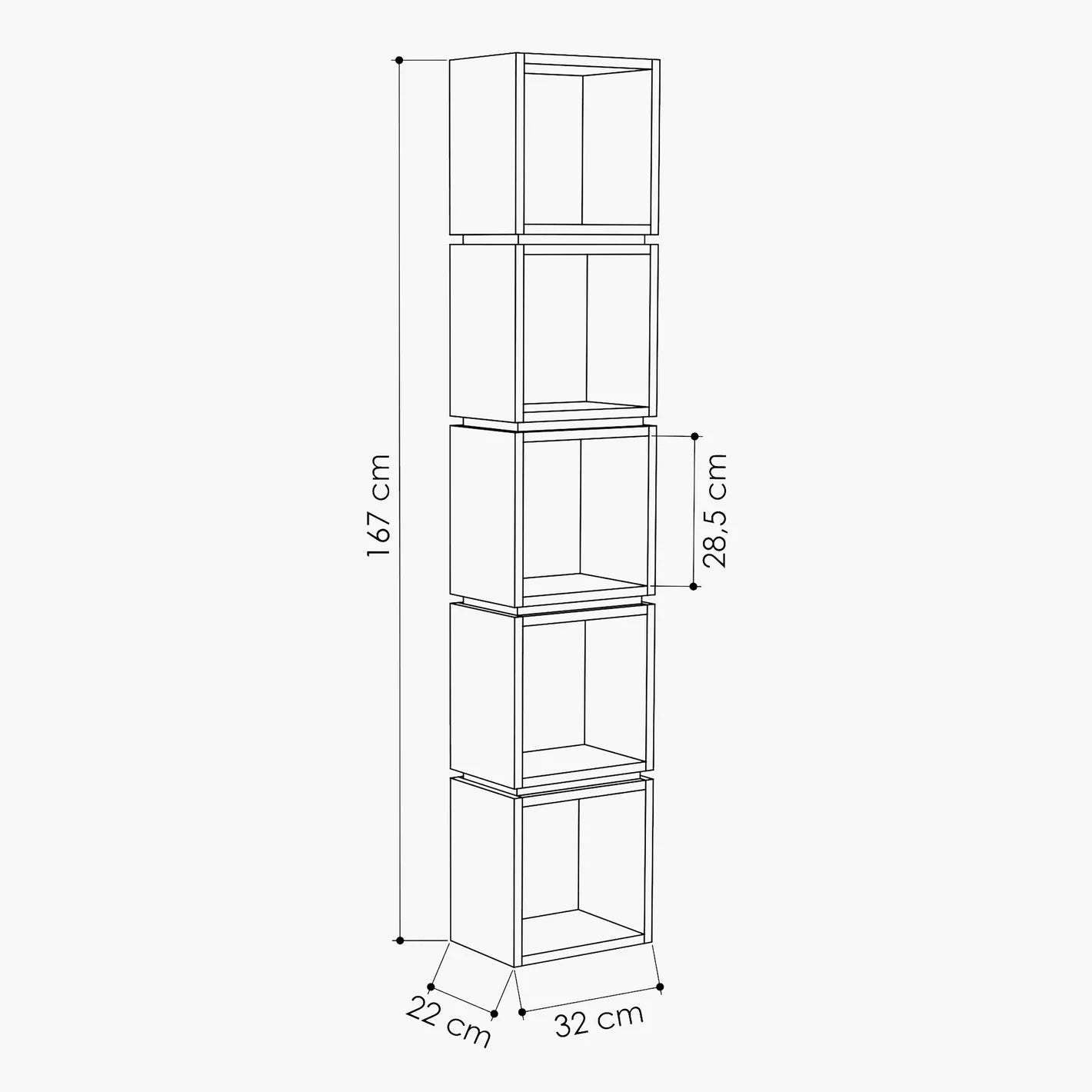 Multi Corner Bookcase With Five Spacious Shelves For Displaying Books - COOLBABY