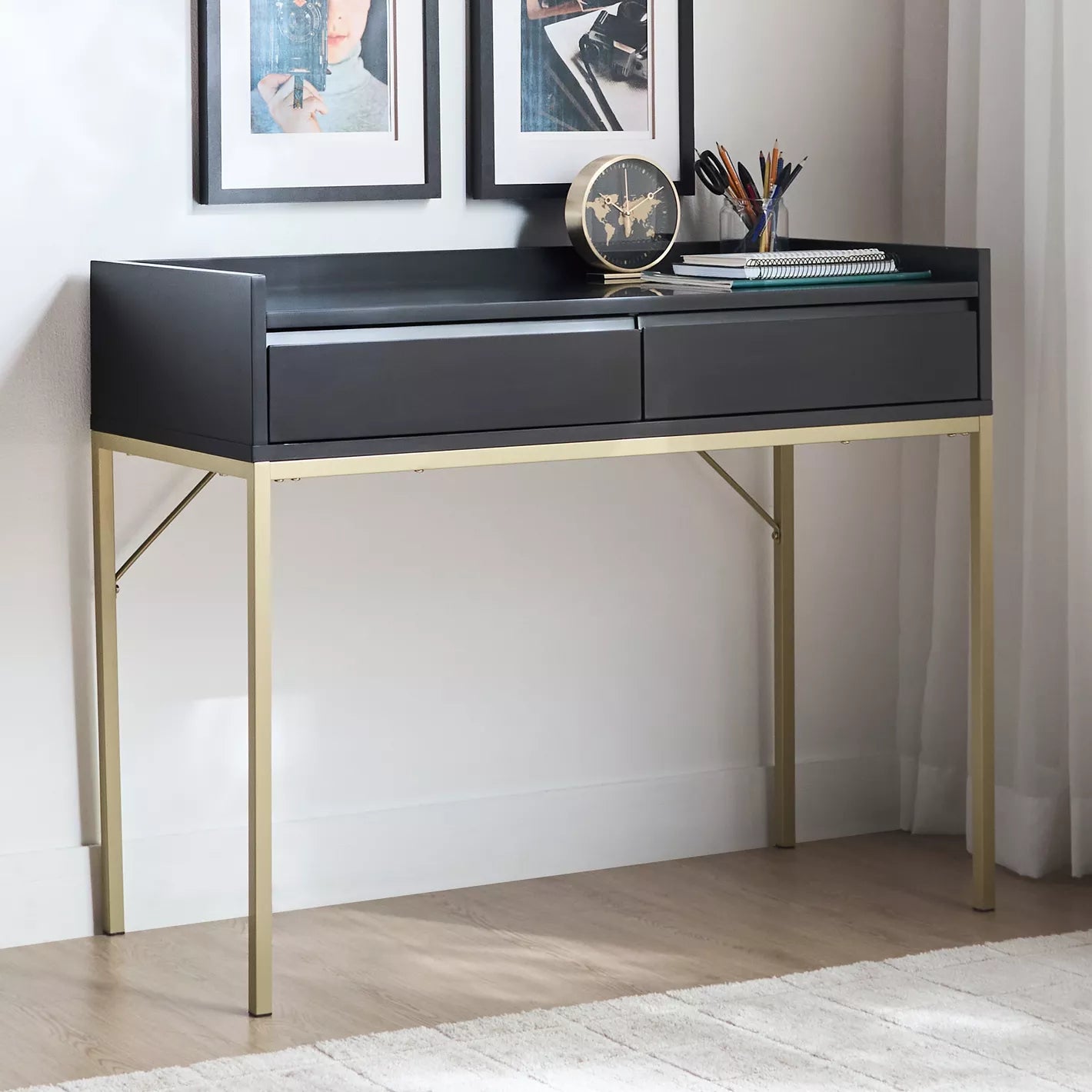 Study Desk, Work Desk With Two Drawers For Storage