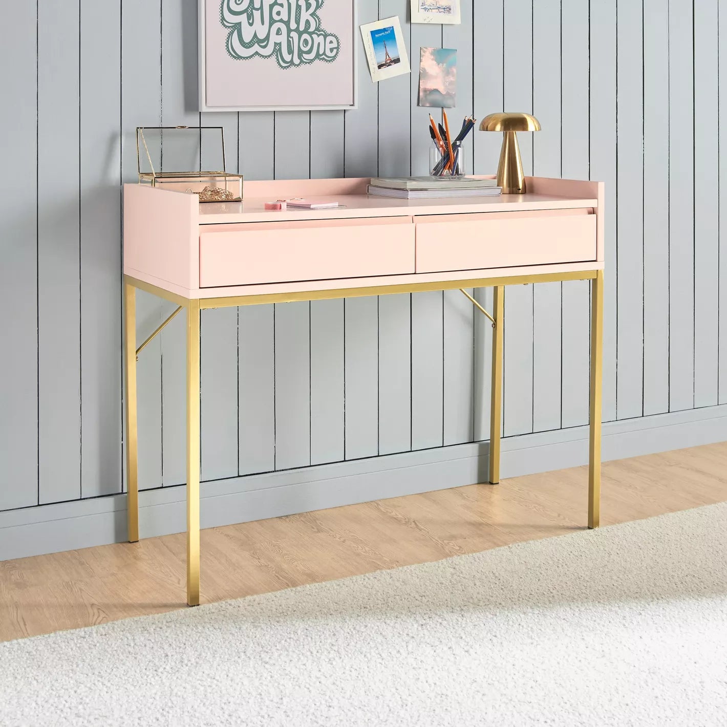 Study Desk, Work Desk With Two Drawers For Storage