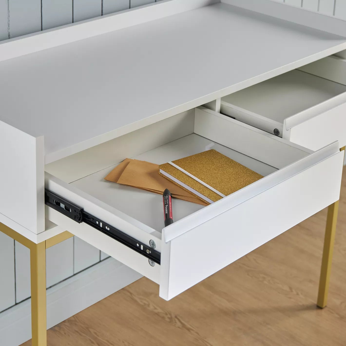 Study Desk, Work Desk With Two Drawers For Storage