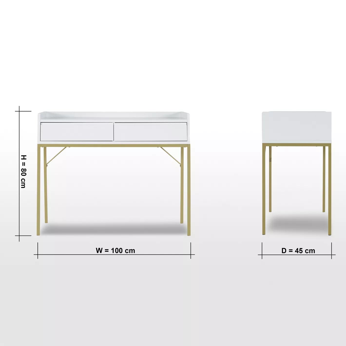 Study Desk, Work Desk With Two Drawers For Storage