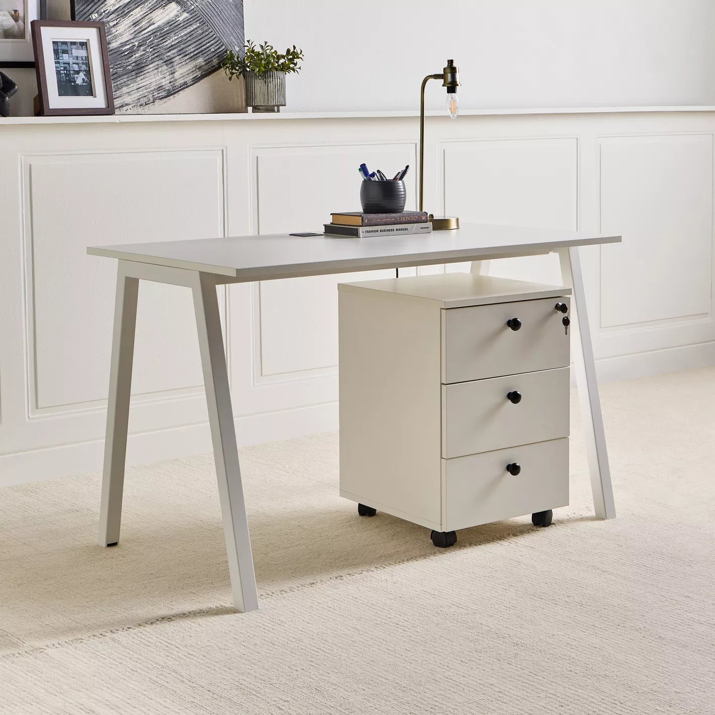 Desk with Storage Unit With 3 Drawers - COOLBABY