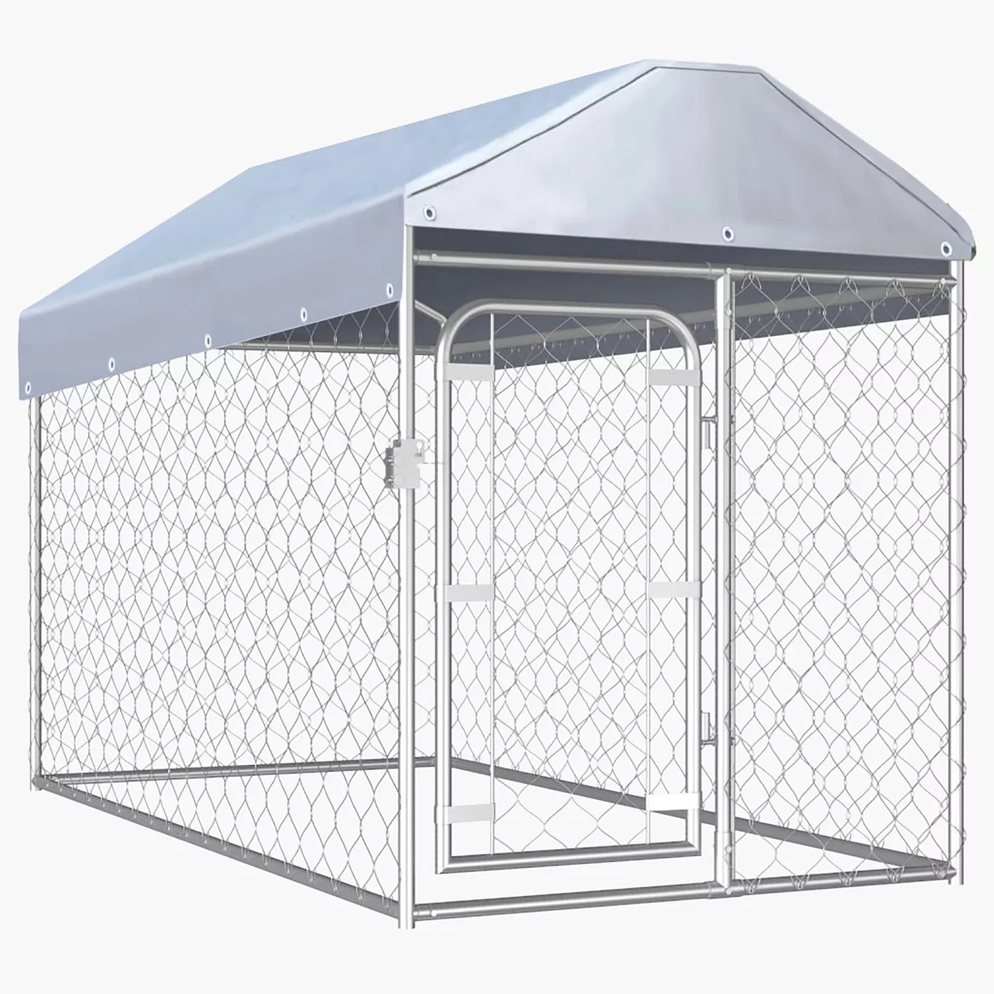 Outdoor Dog Kennel with Roof - 200x100x125 CM