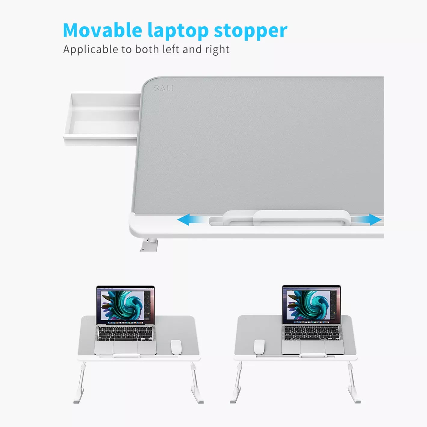 Laptop Table,  Foldable And Adjustable Computer Desk - Black - COOLBABY