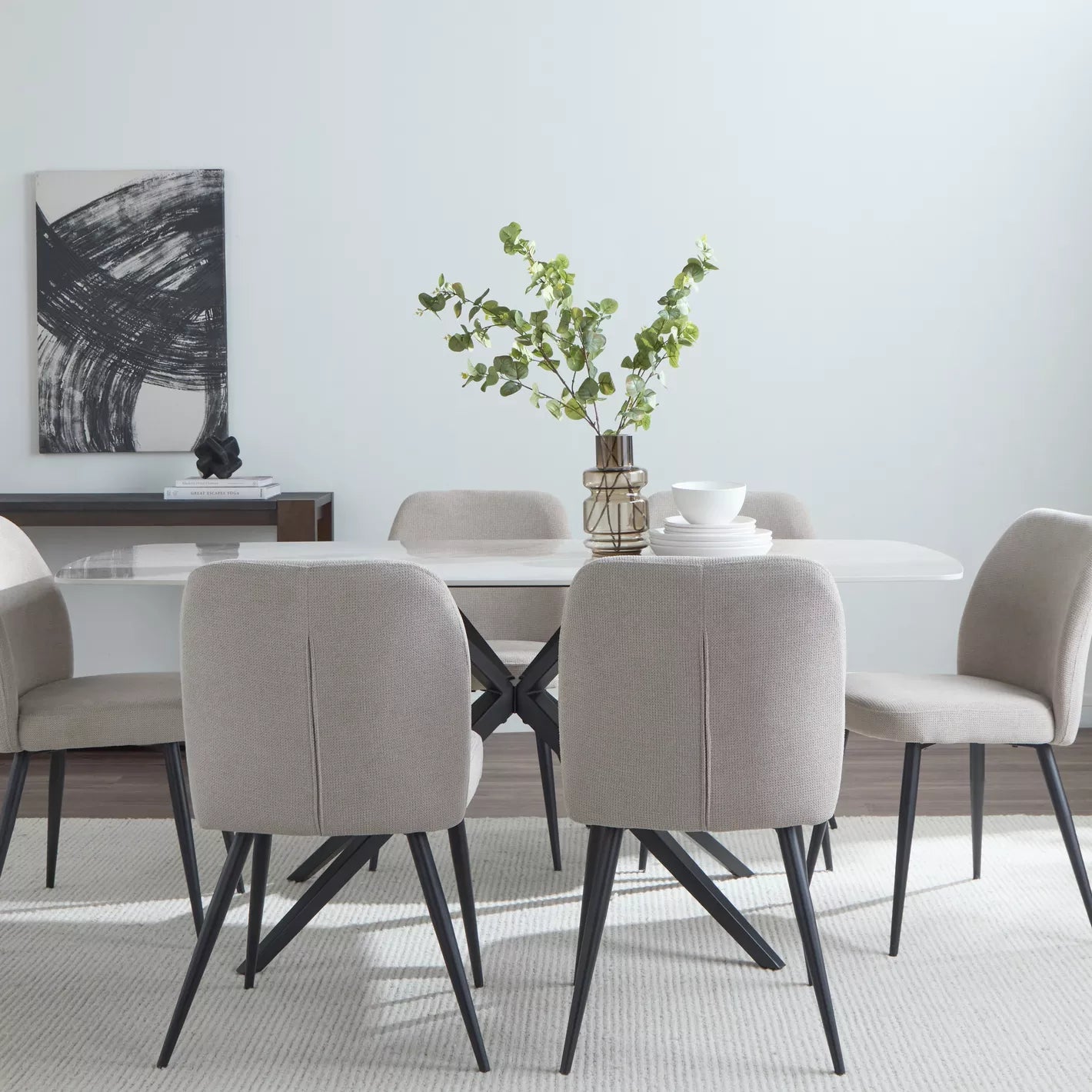 Luxurious Upholstery Fabric Dining Chair, Fixed Comfort Support, And Modern Design For Any Table