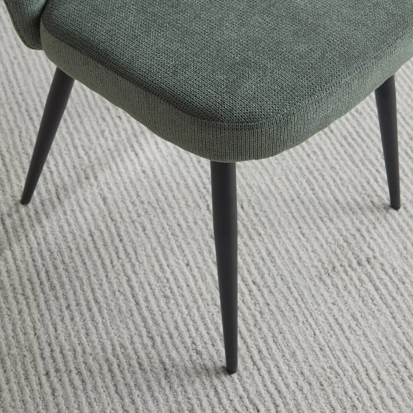 Modern Upholstered Fabric Dining Chair, Armless Design