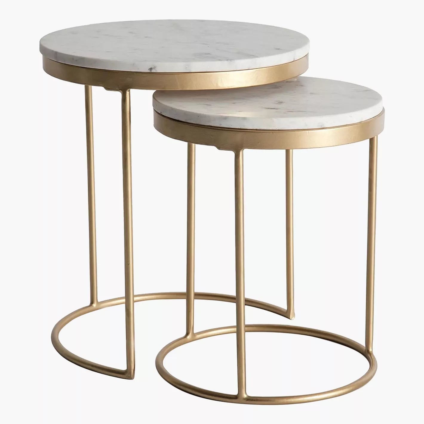 Marble Top Nesting Table, Coffee Table - Set of 2