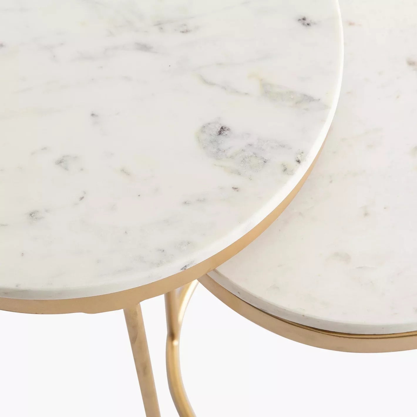 Marble Top Nesting Table, Coffee Table - Set of 2