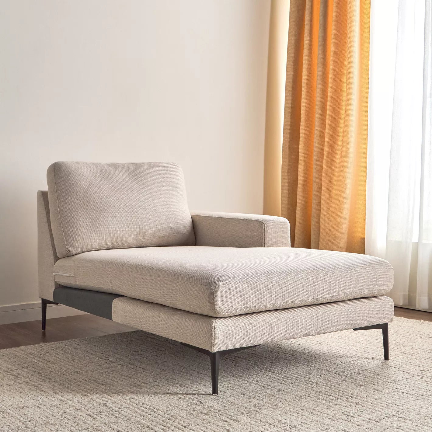 Modern Fabric Right Modular Chaise, Sofa Chair