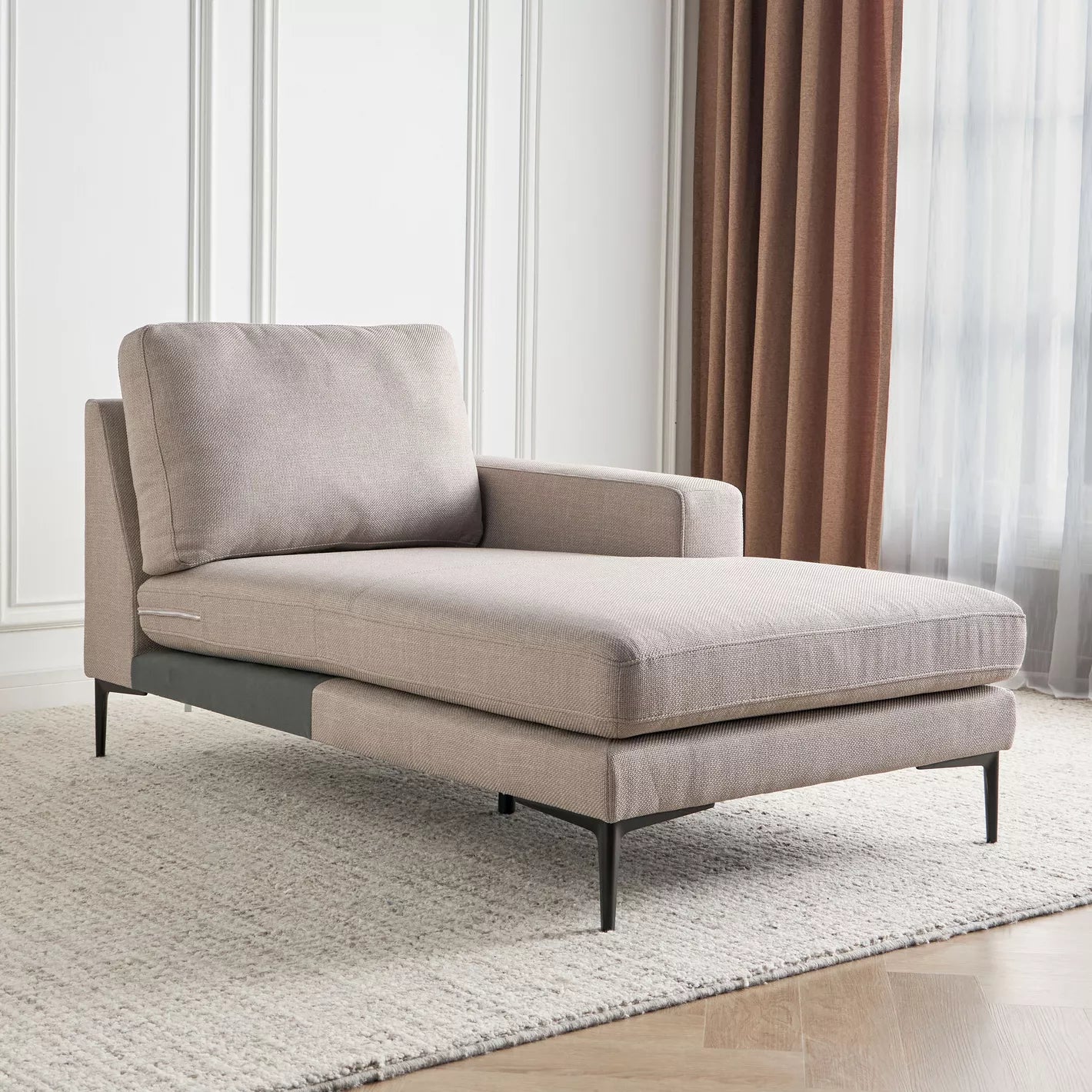 Modern Fabric Right Modular Chaise, Sofa Chair