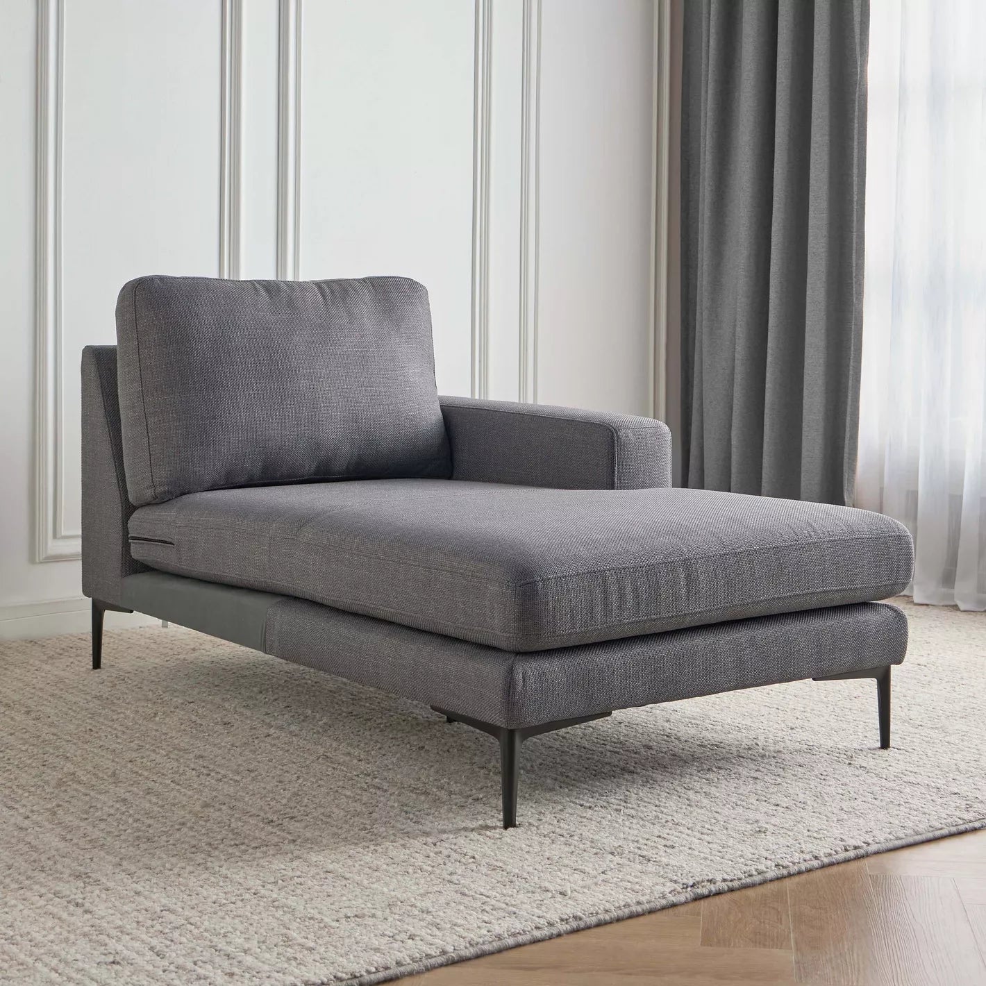 Modern Fabric Right Modular Chaise, Sofa Chair