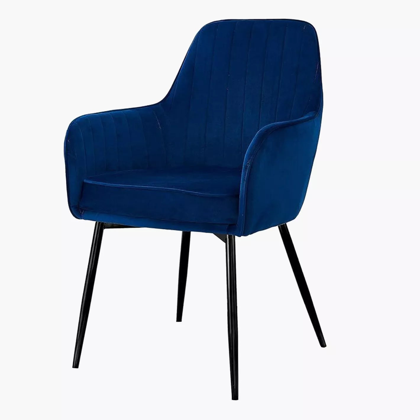 Velvet Upholstery Dining Chair, Foam Seat Filling, Metal Legs