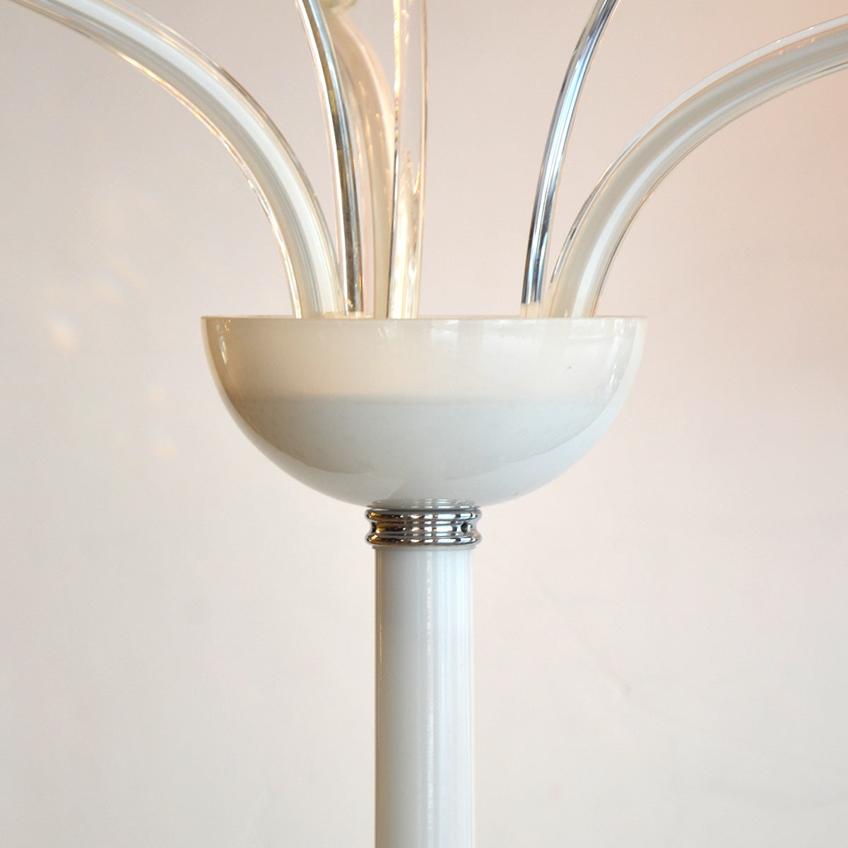 Modern Glass Stand Floor Lamp - White