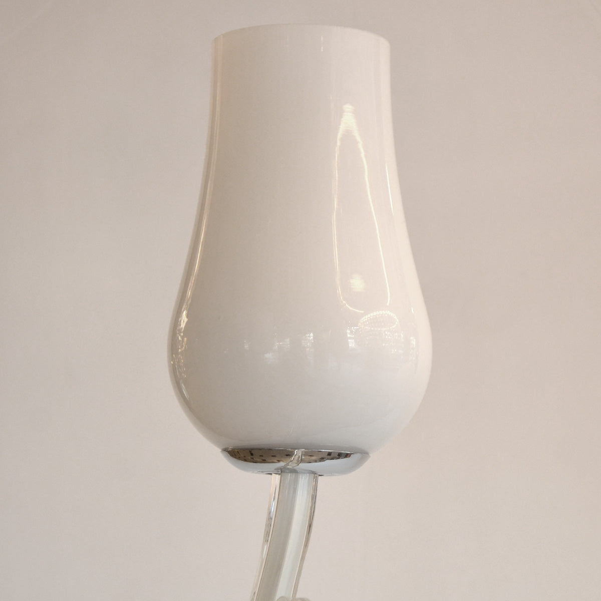 Modern Glass Stand Floor Lamp - White