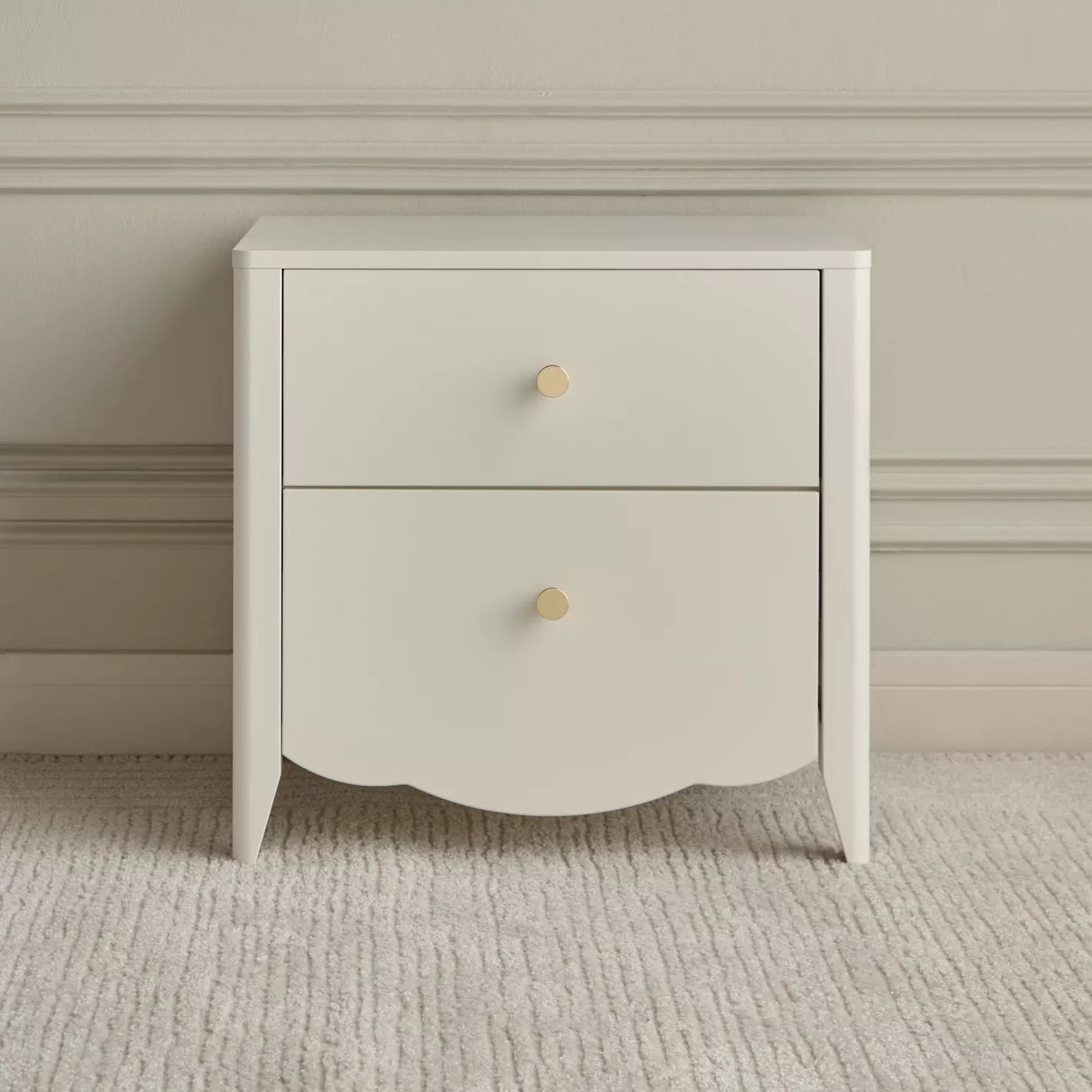 Timeless Design Nightstand With Two Spacious Drawers For Organizing